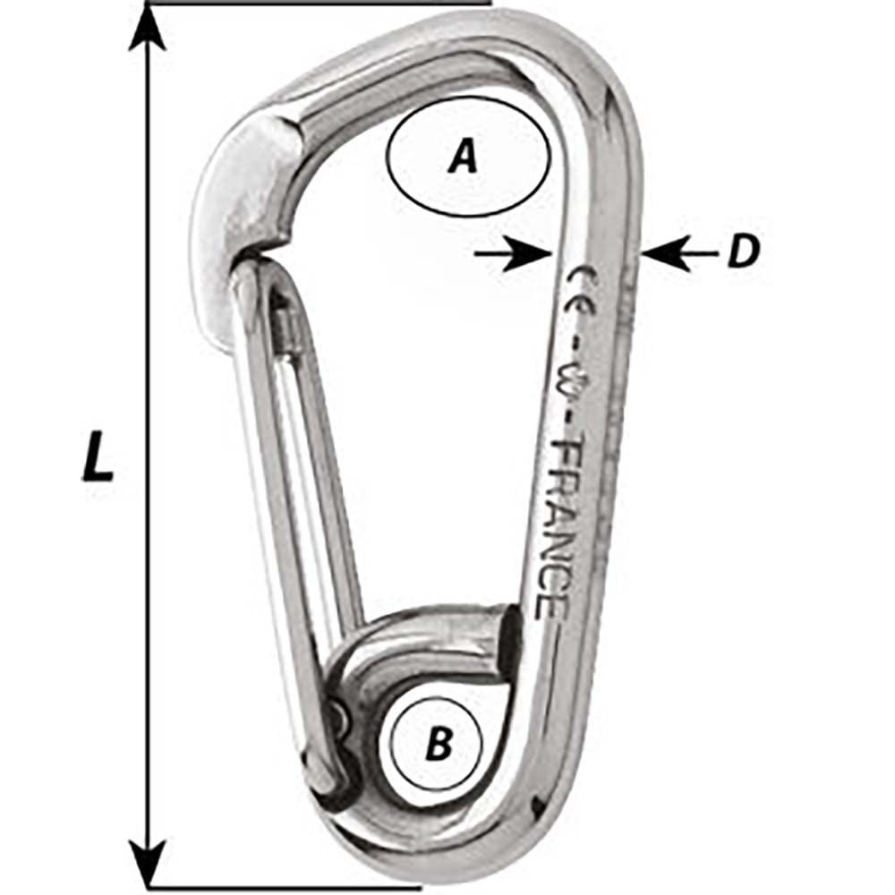 Wichard Wichard Asymmetric Carbine Hook - Length 100mm - 13/32\"
