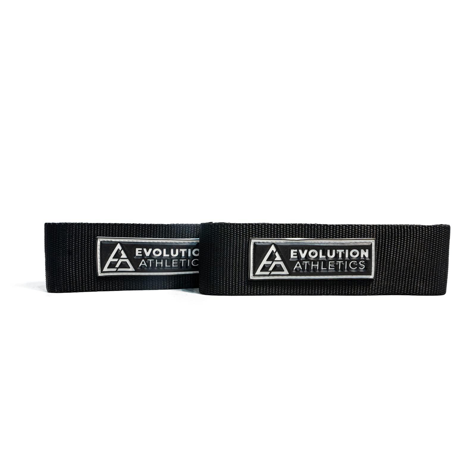 EA EVOLUTION ATHLETICS Evolution Athletics Extreme Sport Lifting Straps for Strong, Secure Weightlifting, Powerlifting, Strength Training Grip, Heavy-Duty Material for Durability, 24.75" L x 1.5" W, Black, One Pair