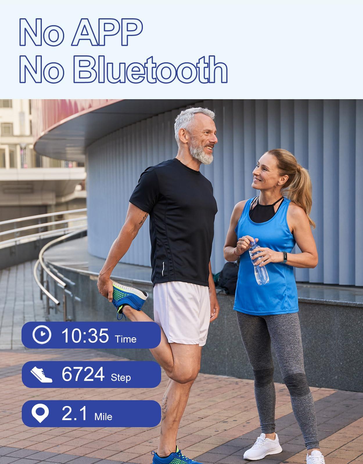 GRV GRV Fitness Tracker Non Bluetooth Fitness Watch No App No Phone Required Waterproof Pedometer Watch with Steps Calories Counter Sleep Tracker for Men Women Parents (Blue)