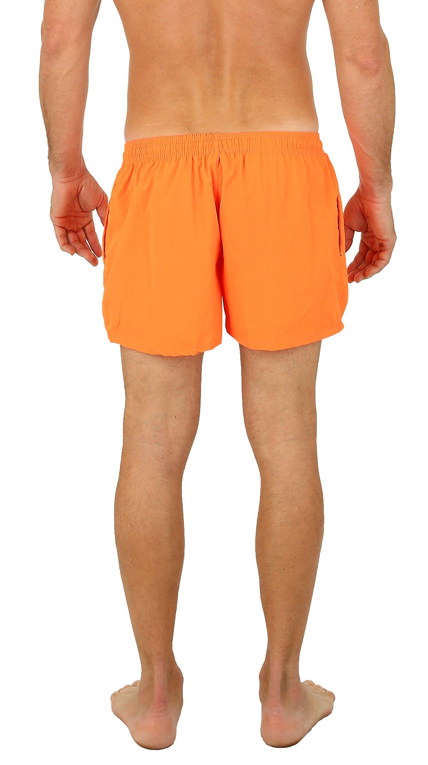 UZZI UZZI Men's Basic Swim Shorts Swimwear Trunks 1816 Neon Orange XL