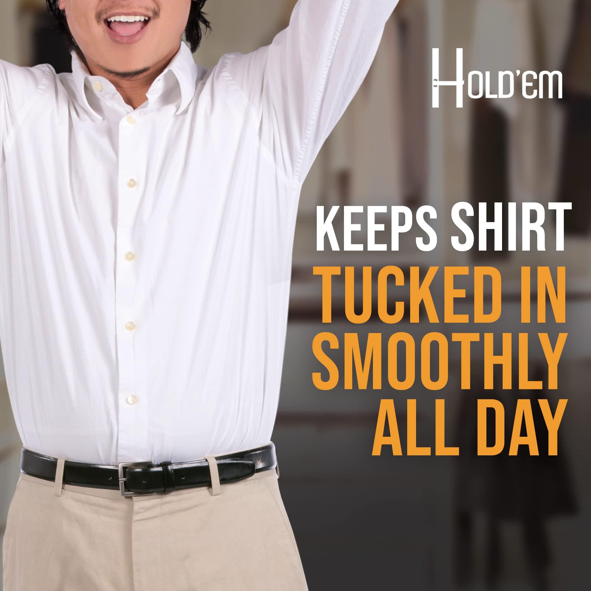 HOLD'EM Hold'Em Elastic Shirt Stays - Adjustable Tucker for Men, 3 Styles, White