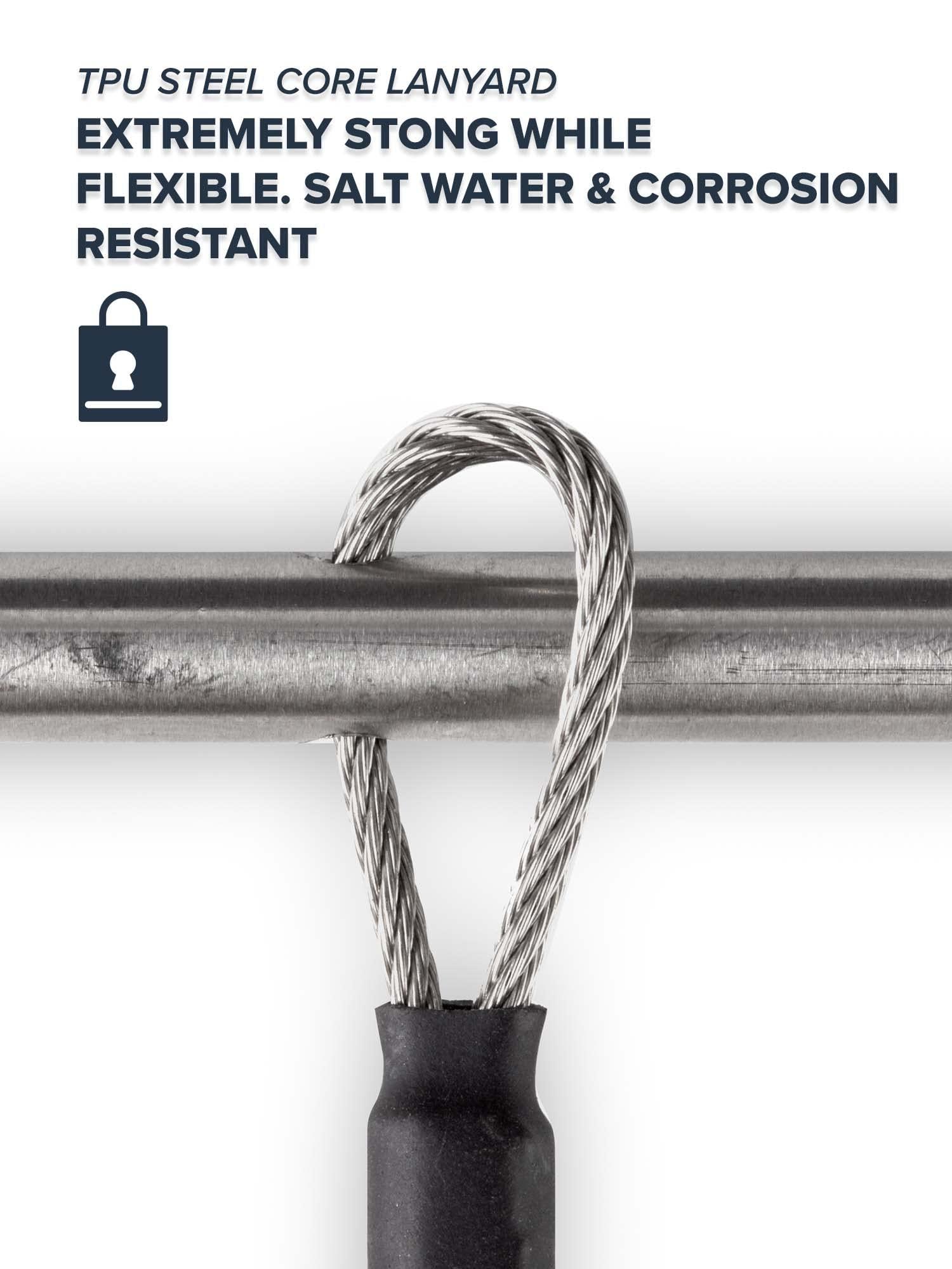 Rogue Endeavor Rogue Endeavor Spearfishing Stringer- Coated Stainless Steel 33\" Cable, Heavy Duty 2\" Stainless Carabiner, 7.5\" Inch Sharpened Rod + Carrying Bag (Orange)