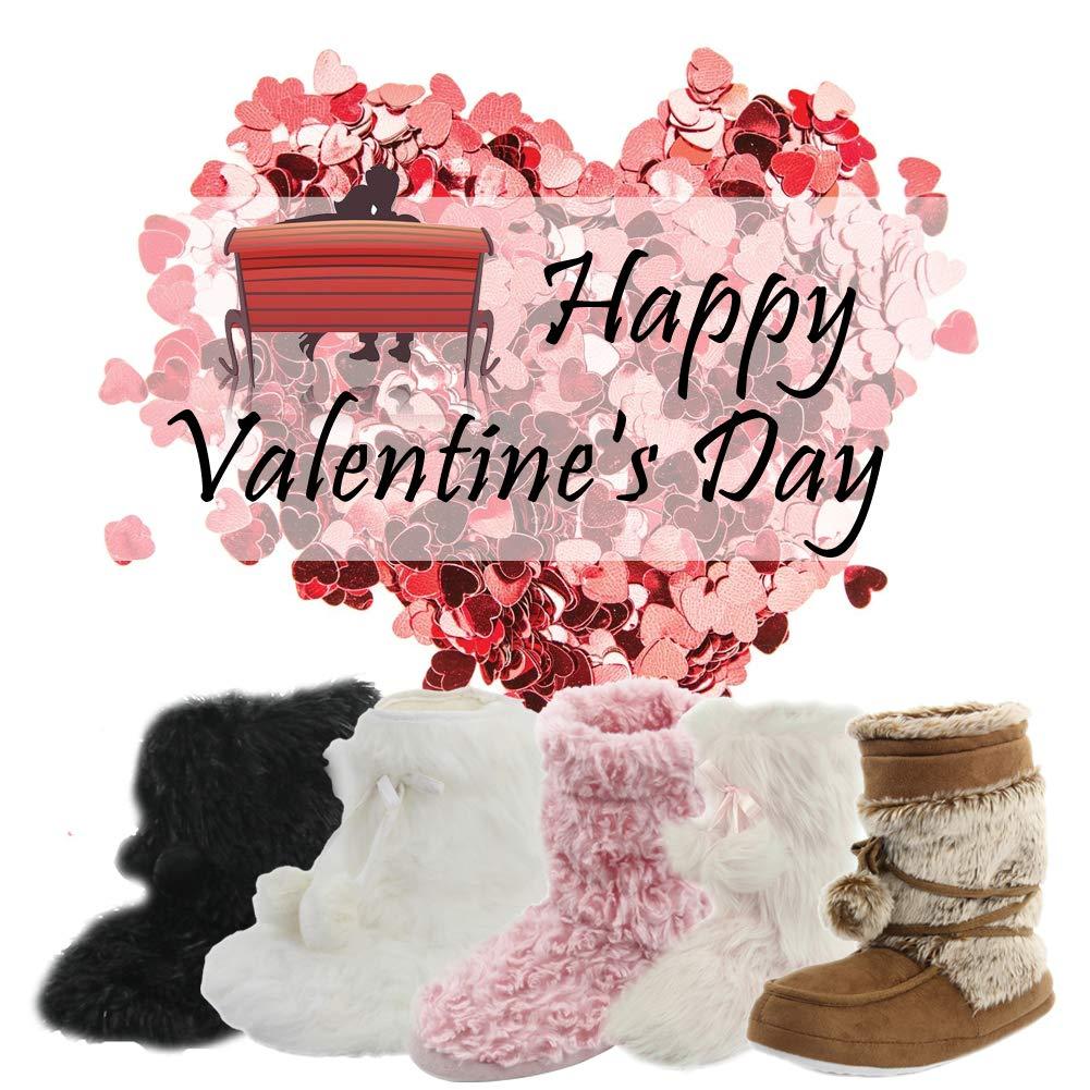 Home Slipper Home Slipper Indoor House Booties Slippers, Women's Super Soft Fuzzy Slide Anti-Slip Boots Slippers Shoes,US 9/10,Wine Red