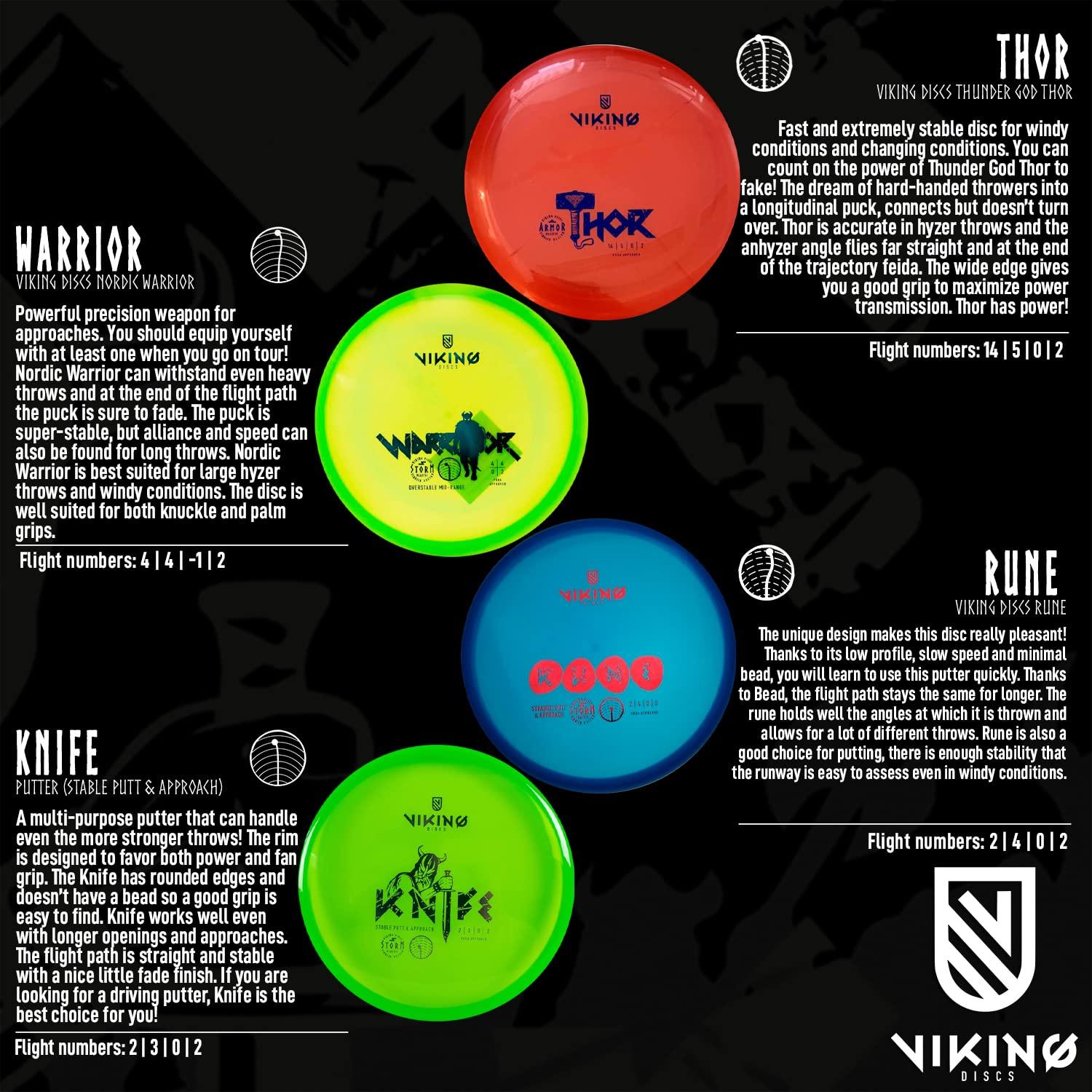 Viking Discs Viking Discs Competition Disc Golf Set - 8 Disc Golf Discs for Any Distance, PDGA Approved - Putter, Mid-Range, Fairway Driver, Distance Driver Set for Beginners and Professionals