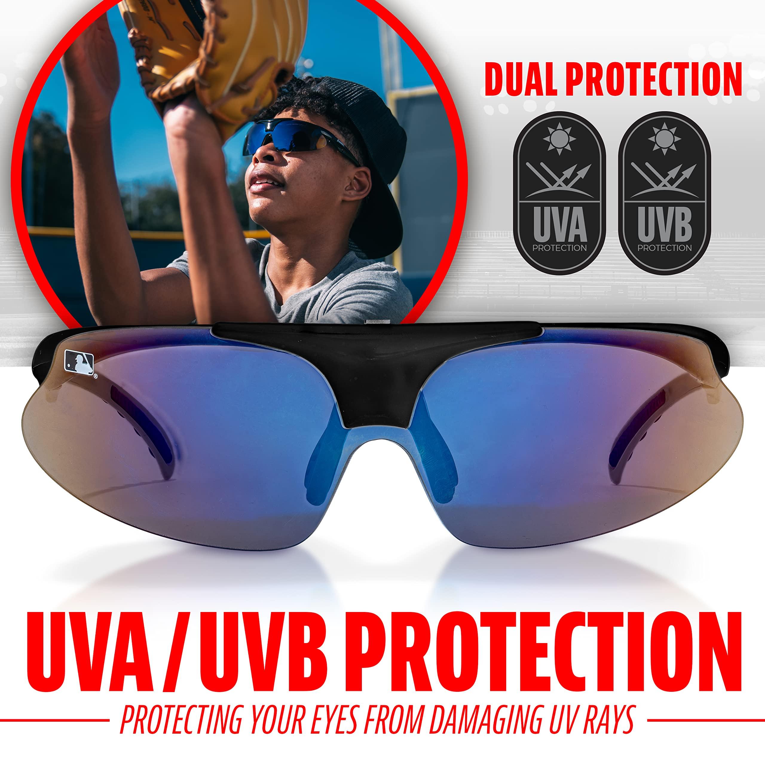 Franklin Sports Franklin Sports MLB - Flip Up Baseball + Softball Sunglasses for Kids + Adults - Lightweight Sport Sunglasses for UV Protection, Black