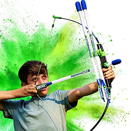 FAUX BOW Original FAUX BOW Pro Longbow– Patented Bow and Arrow Impact Archery Set - Shoots Over 200 Feet – Best Outdoor Toy - Youth Safe Archery Anywhere - Fun Backyard Target Practice