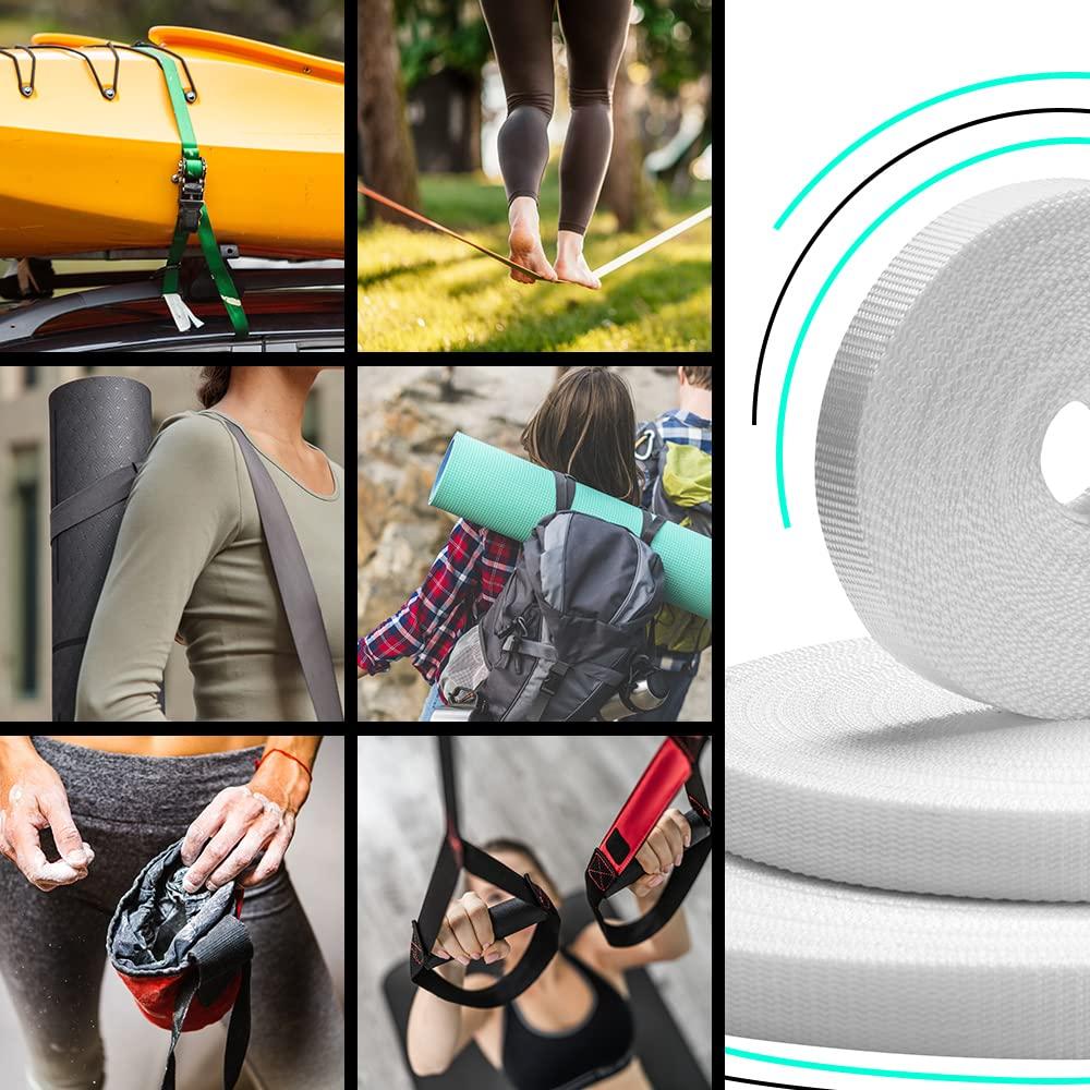TECEUM TECEUM 2 Inch Webbing White 50 Yards 2 Heavy-Duty Wide Webbing for Climbing Outdoors Indoors Crafting DIY