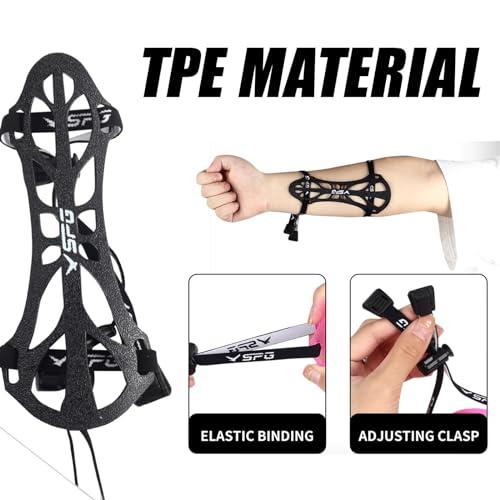 SPG SPG Archery Arm Guard Protector - Adjustable Professional Bow Arm Guards Forearm Protector Armguard for Adults Youth Men Women Competition Shooting Hunting Practice (Blue)