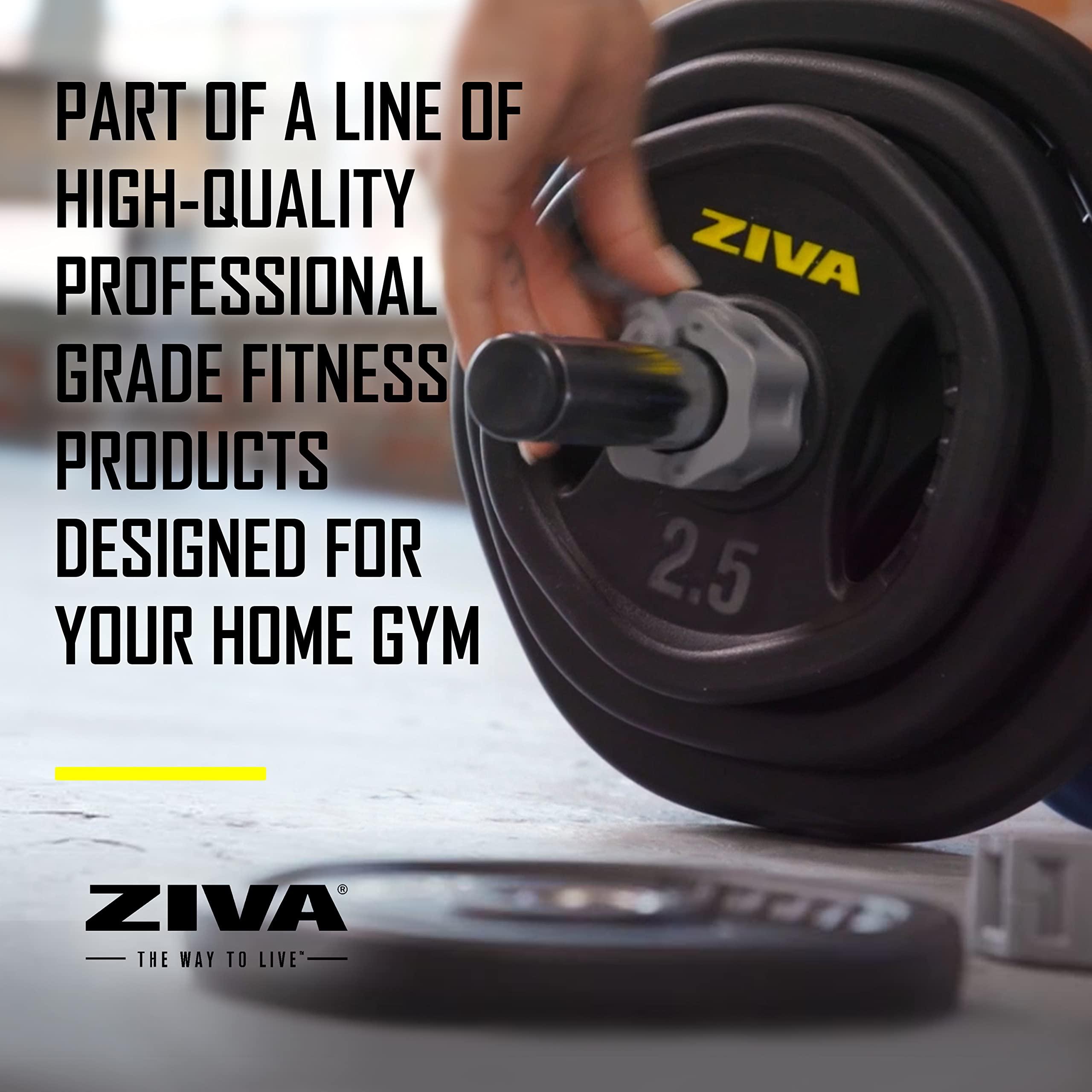 ZIVA ZIVA RPU Adjustable Studio Barbell Weight Set - 6 RPU Weight Discs, 1-pc Knurled Barbell (1.18\"D), 2 x Collars | Bar Fits 1.25\" Plates Only | 40 pounds