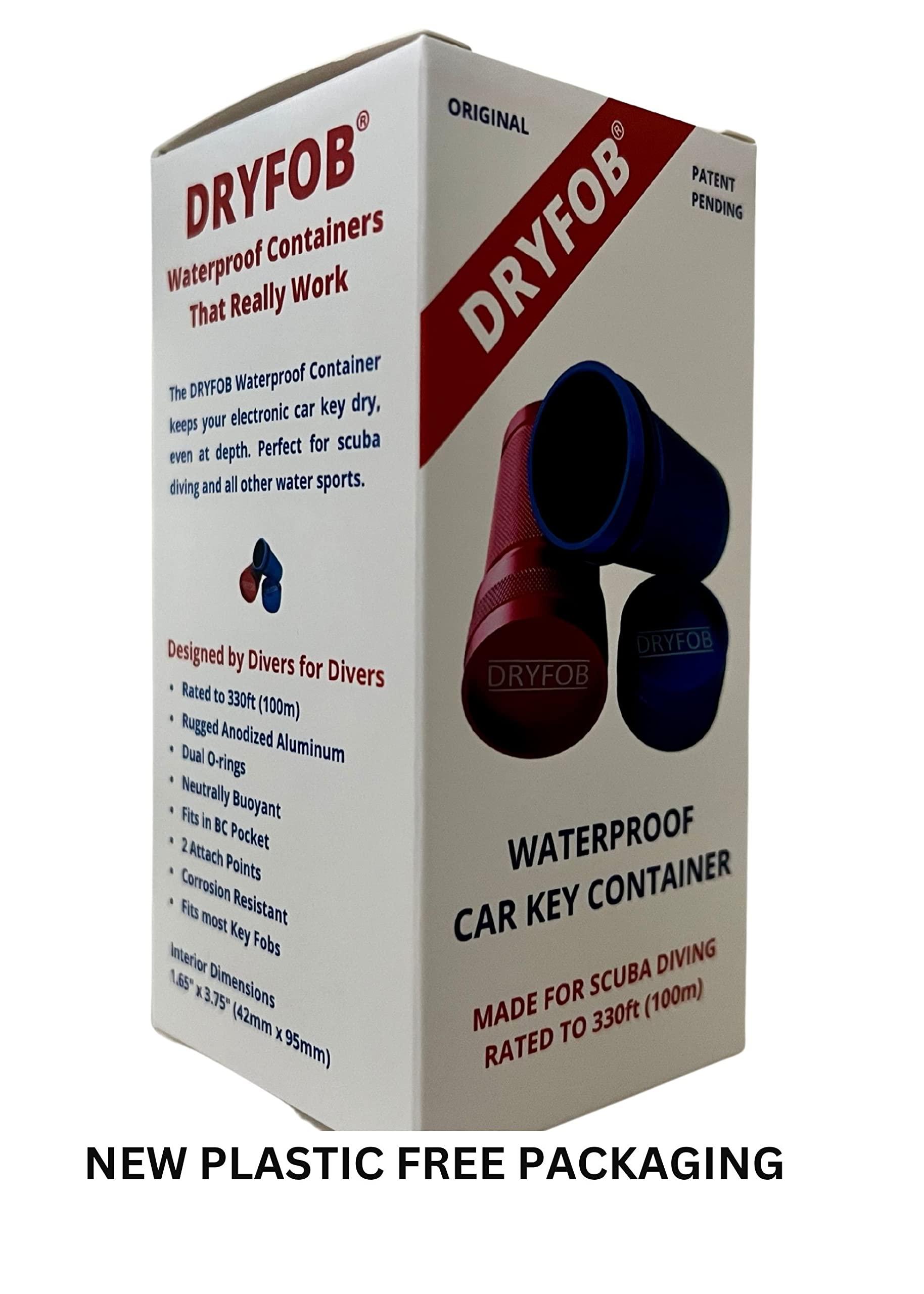 DRYFOB DRYFOB Waterproof Car Key Container, Case, Holder - for Scuba Diving and Watersports. Rugged Aluminum. Rated to 330ft(100m)