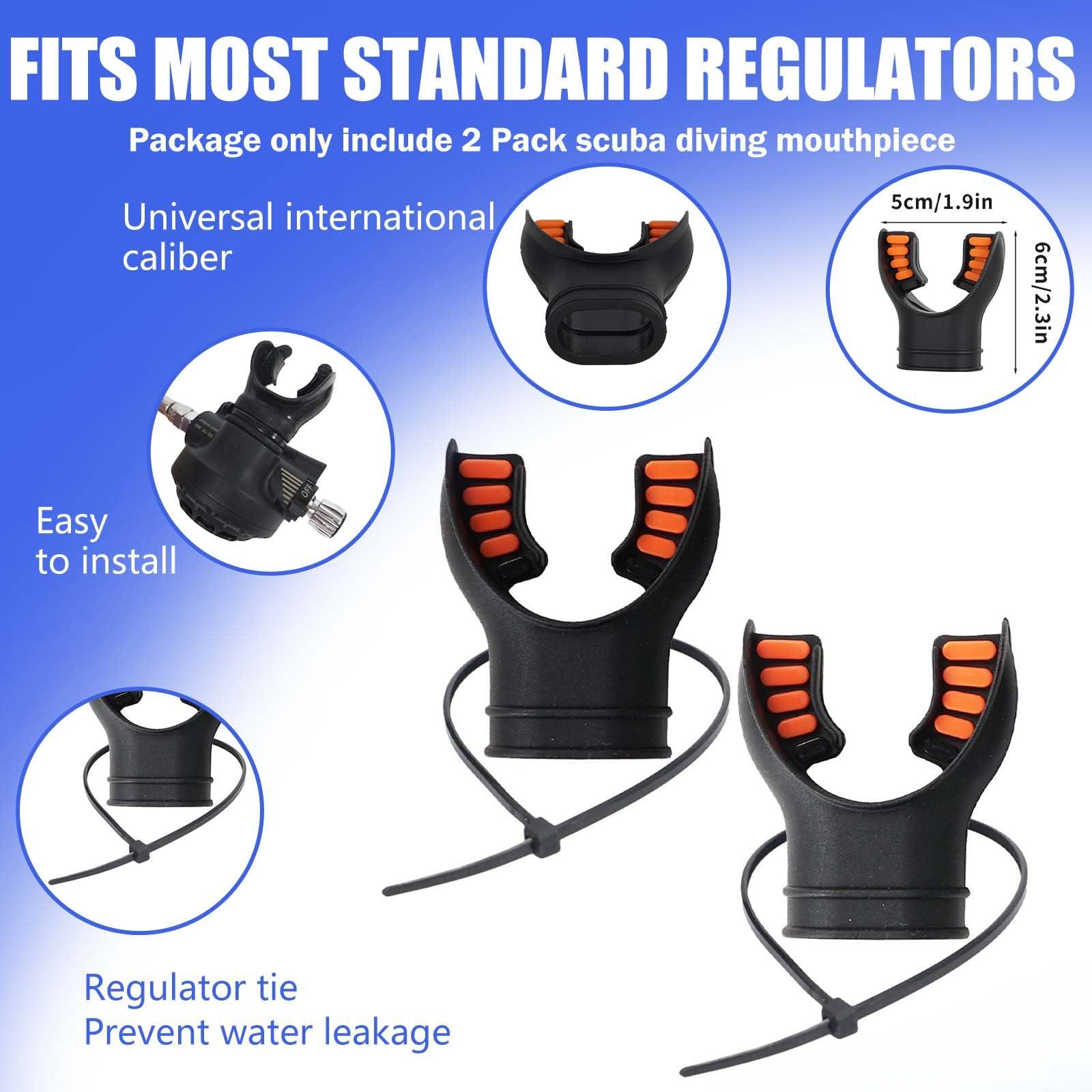 JUSTOOP JUSTOOP Scuba Diving Mouthpiece, Silicone Snorkel Mouthpiece Regulator Replacement with Regulator Tie Fits Most Standard Regulators Scuba Diving Accessories, Orange