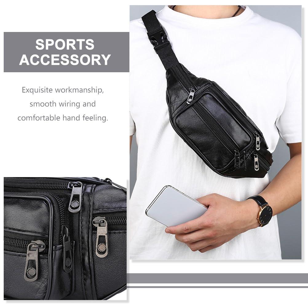 BESPORTBLE BESPORTBLE 5pcs Men\'s Belt Bag Fanny Waist Bag Leather Bum Bag Vintage Purse Jogging Belt Outdoor Waist Pouch Running Water Belt Hiking Fanny Hip Bag Satchel Travel Cell Phone