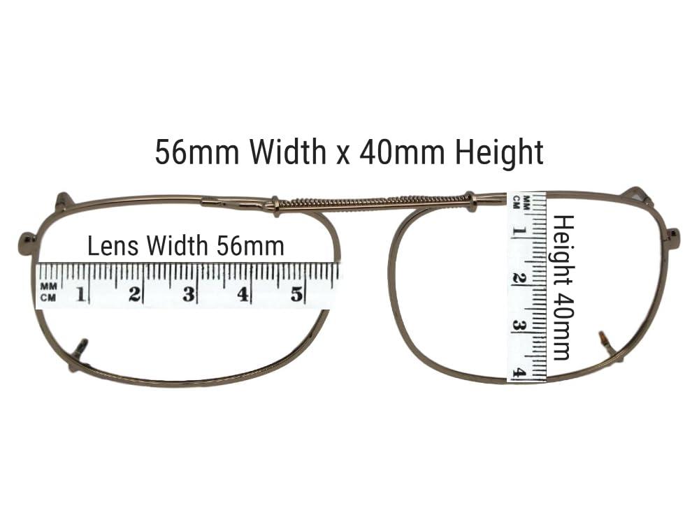 Sunglass Rage Rectangle Non Polarized Clip-On Sunglasses for Men and Women Clip On Sunglasses For Eyewear glasses (Pewter-NON Polarized Gray Lens, 54mm Width x 37mm Height, Millimeters)