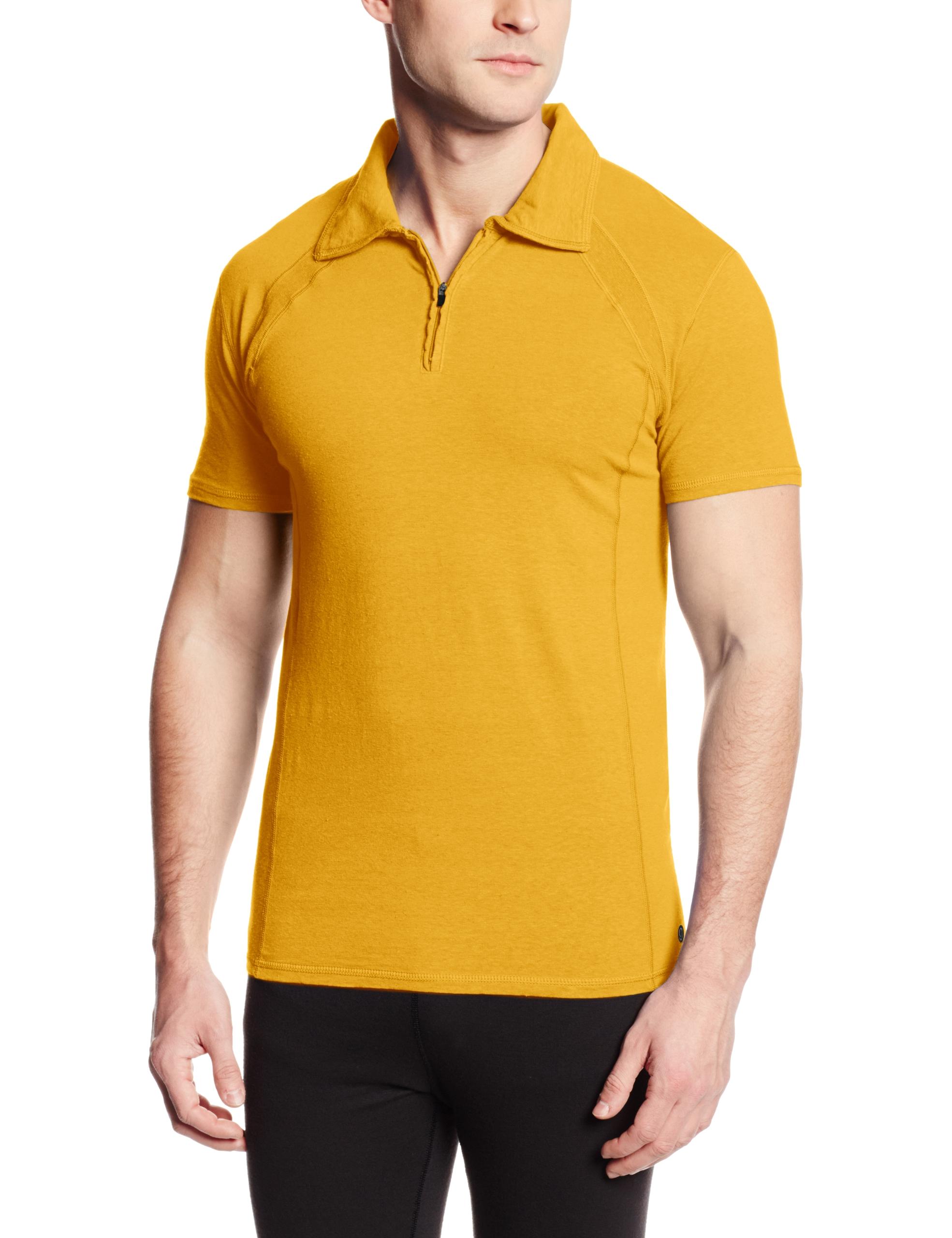 GRAMICCI() Gramicci Men's Austin Performance Polo Shirt, Sunset Yellow, Large