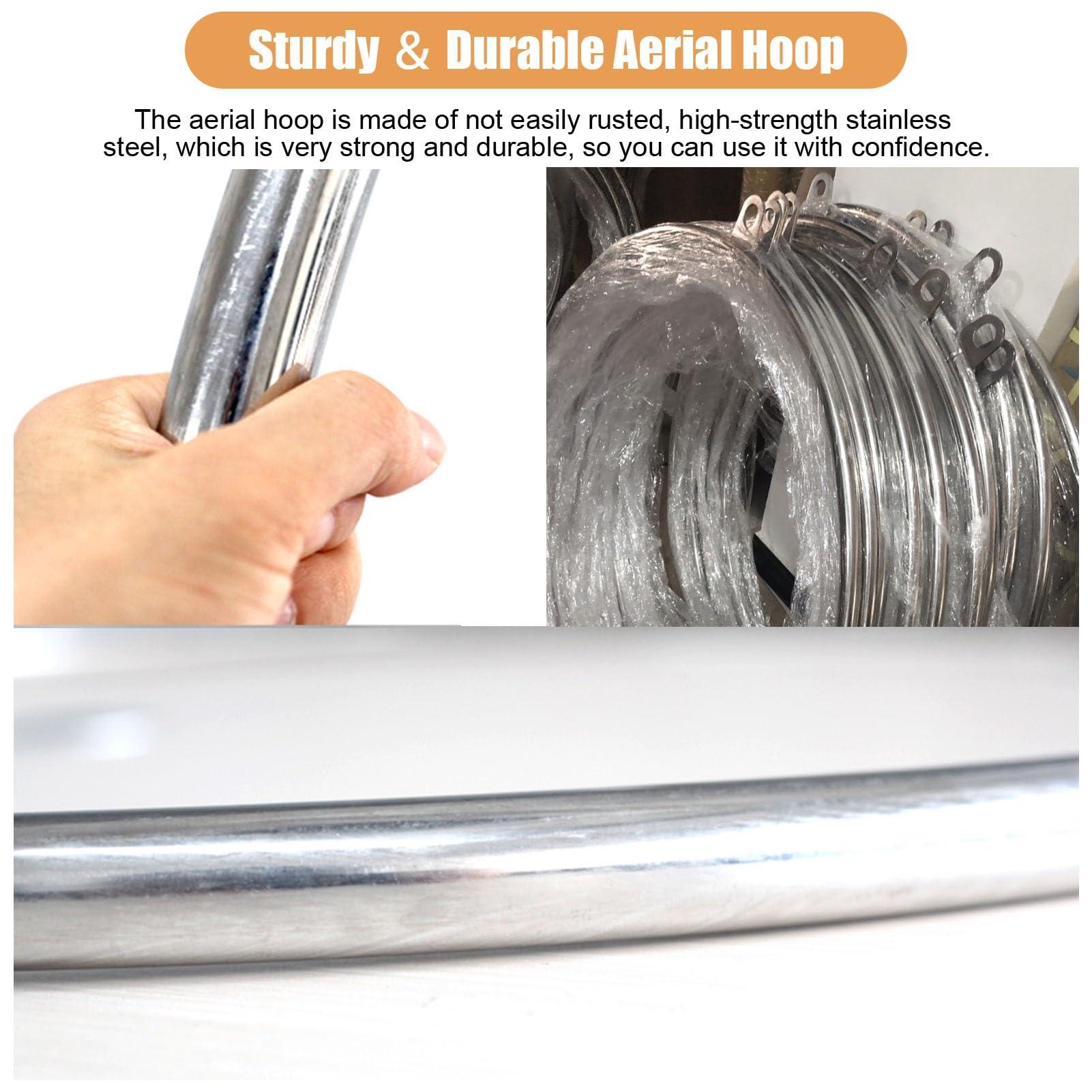 Kunovo Aerial Lyra Hoop Kit, Single Point Stainless Steel Aerial Hoop for Home, Dancing Studio and Gym, from Beginner to Professionals Lyra Ring (Size : 95 cm (37\"))