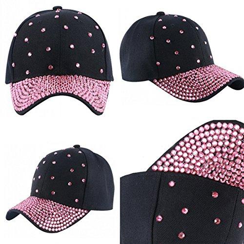 LKXHarleya LKXHarleya Adult Bling Fashion Stud Rhinestone Baseball Caps Snapback Dad Hats Trucker Hats Adjustable