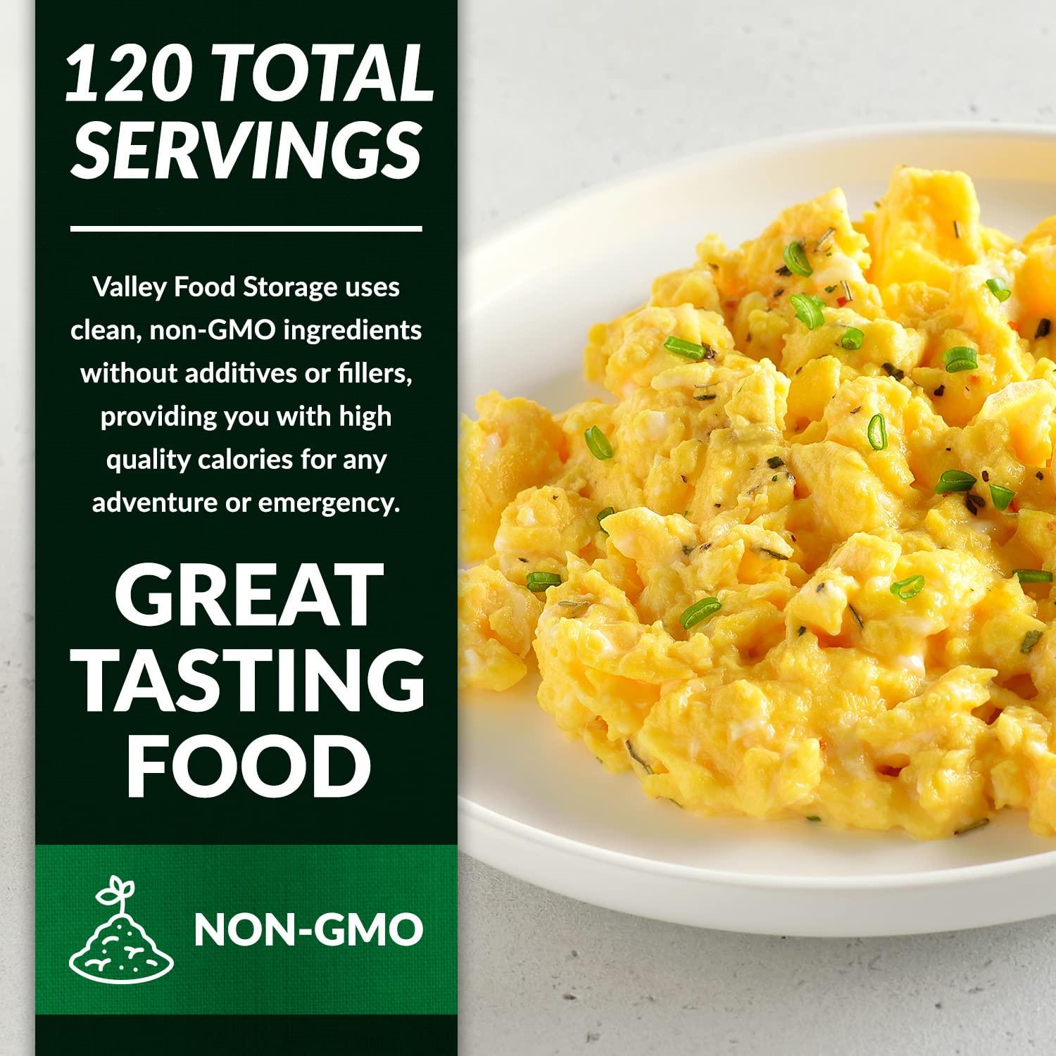 Valley Food Storage Freeze Dried Whole Powdered Eggs 10-Bag Bucket, 63.5 Oz | Premium Emergency Food Supply 25 Year Shelf Life | Non-GMO Prepper Supplies, Survival Food, Off Grid Living Supplies | Valley Food Storage