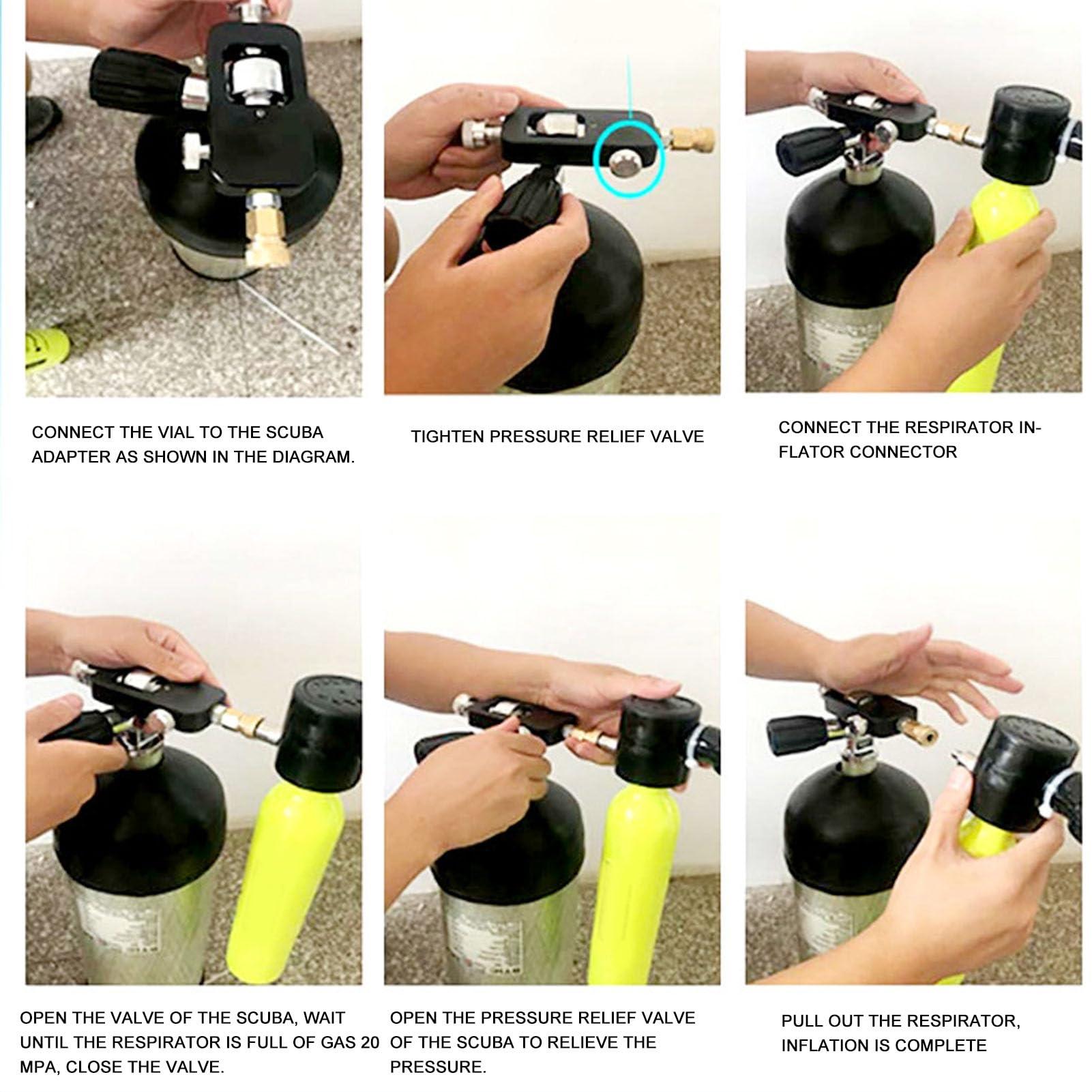 SUNFECILI SUNFECILI Scuba Tank Refill Adapter Diving Oxygen Cylinder Refill Adapter, 8mm Universal G5/8 Diving Tank Refill Adapter for Oxygen Transport, Made from Stainless Steel and Aluminium Alloy