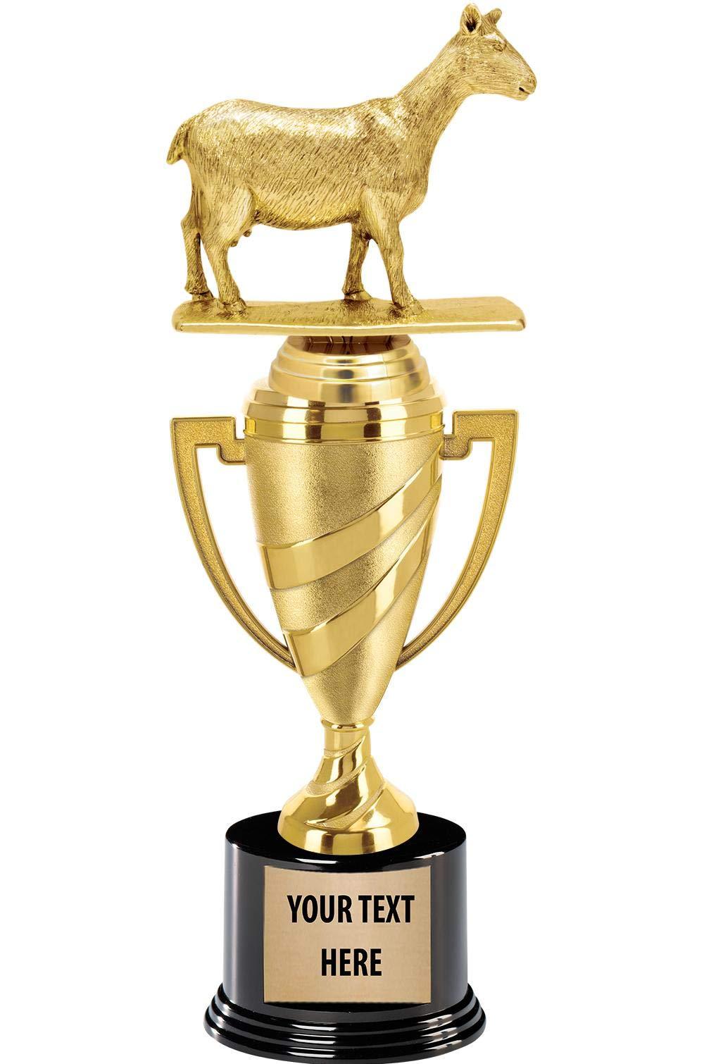 Crown Awards Crown Awards Goat Trophy, 11.5\" Gold Cup Goat Trophies with Custom Engraving, 10 Pack Prime