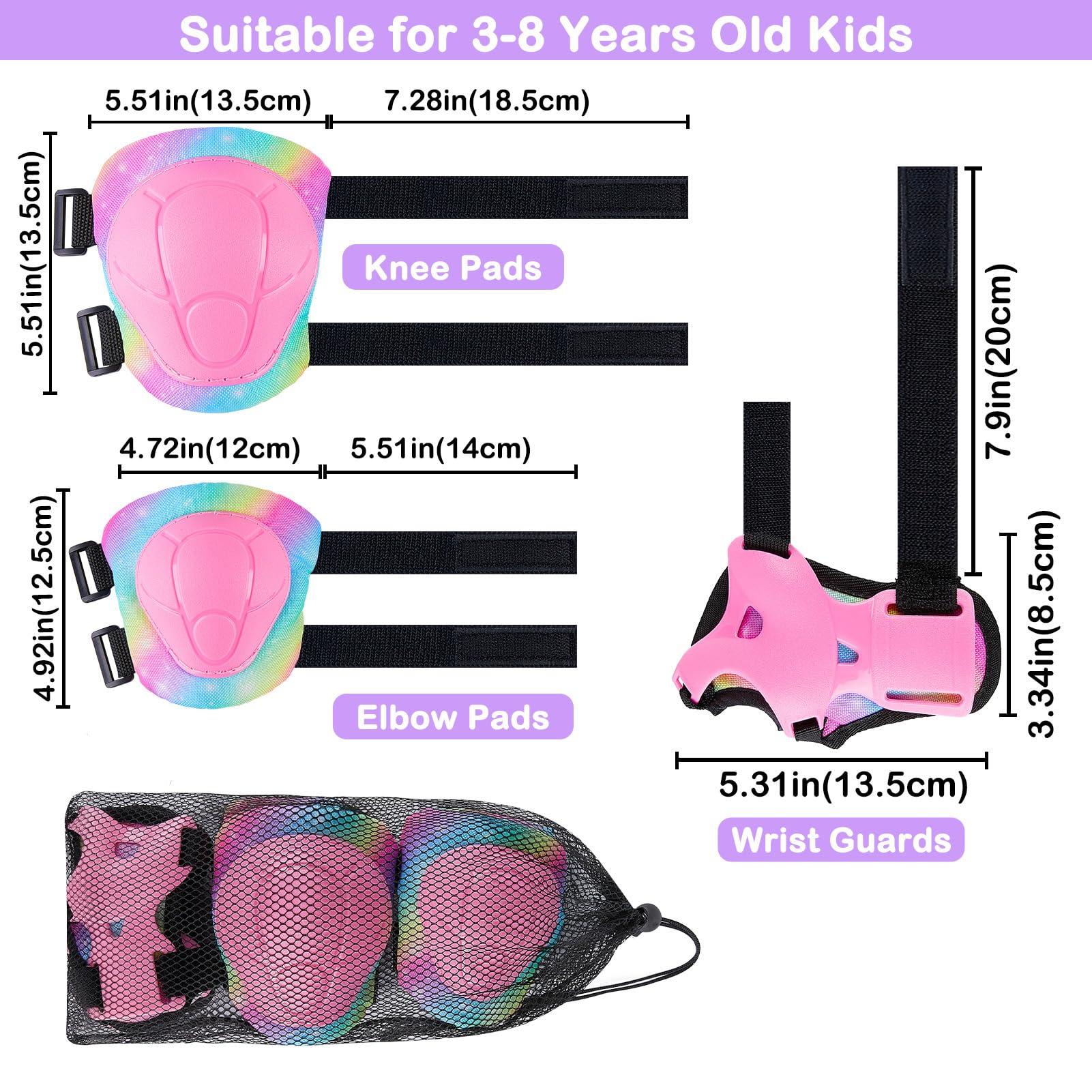 Lemmeko Lemmeko Knee Pads for Kids, Adjustable Kids Knee Pads and Elbow Pads Set for Boys Girls 3-8-13 Years, Toddler Knee Pads and Elbow Pads Set for Skating Roller Skate Scooter Cycling