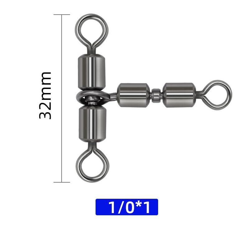 KTGCOZS KTGCOZS Pack of 30 Cross Line Swivel T-Shape Double Rolling Swivels Fishing Tackle Connector Clip (45# 30pcs)
