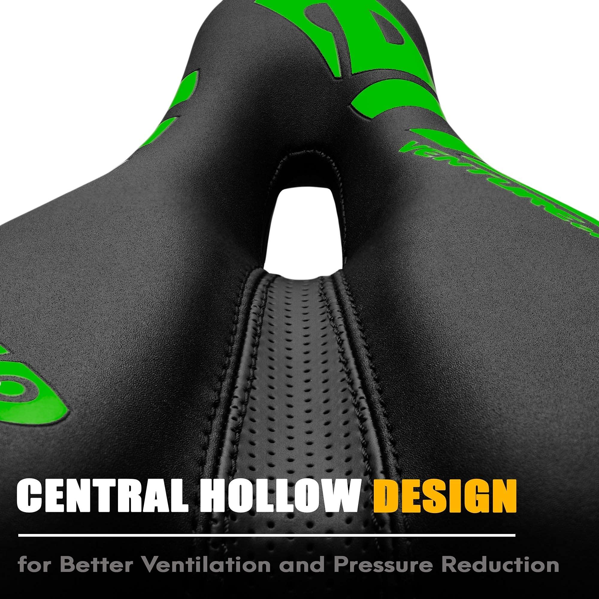 Venzo Venzo Comfortable Bike Bicycle Saddle Seat - for MTB, Road, Exercise, Trekking, Folding, Hybrid & Cruiser Bikes - XC Saddle Seat - Green