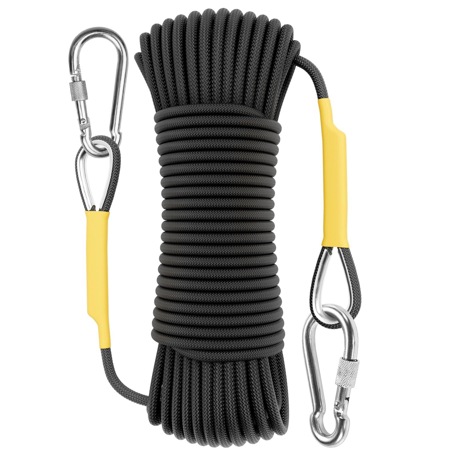 X XBEN X XBEN Outdoor Climbing Rope Rock Climbing Rope, Escape Rope Climbing Equipment Fire Rescue Parachute Rope (230 Foot) - Black