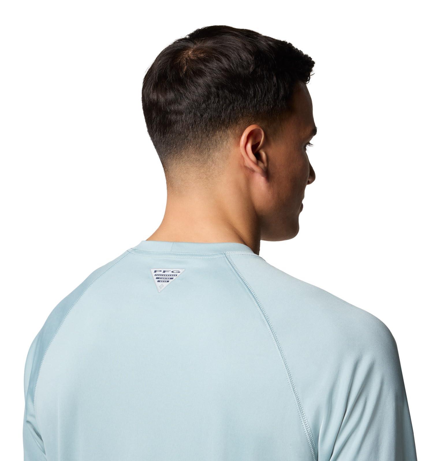 Columbia Columbia Men's Terminal Tackle Long Sleeve Shirt, Crushed Blue/Faded Peach Logo, XX-Large