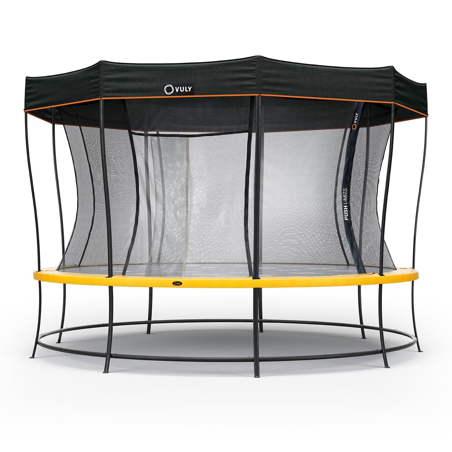 Vuly VULY Lift 2-14 FT Trampoline with Enclosure - Recreational Trampolines with AntiRust Coating, Double Galvanized Steel Outdoor Trampoline for Kids (Extra Large 14FT with Shade Cover)