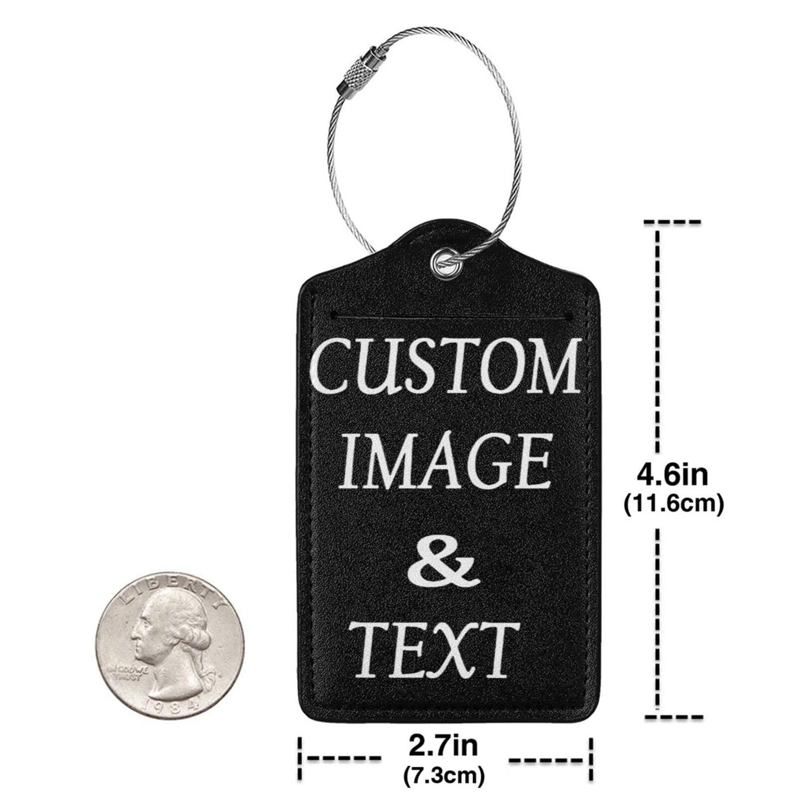 NineFit Basics Personalized Luggage Tags for Suitcases Customized Your Own Name Photo Text Custom Luggage Tags Leather Luggage Tag 1 Pcs