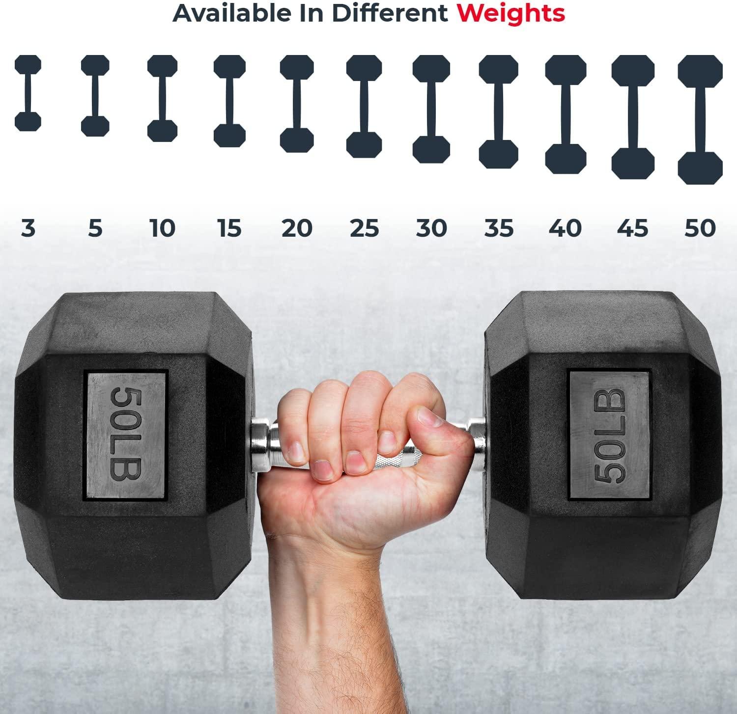Iron Crush Iron Crush Hex Dumbbells - Heavy Duty PVC Coated Weights, Chrome-Plated Knurled Handles - Workout, Exercise, Lifting, Body Building Home Gym Training Gear - 3 Lb to 50Lb Options - Sold in Pairs