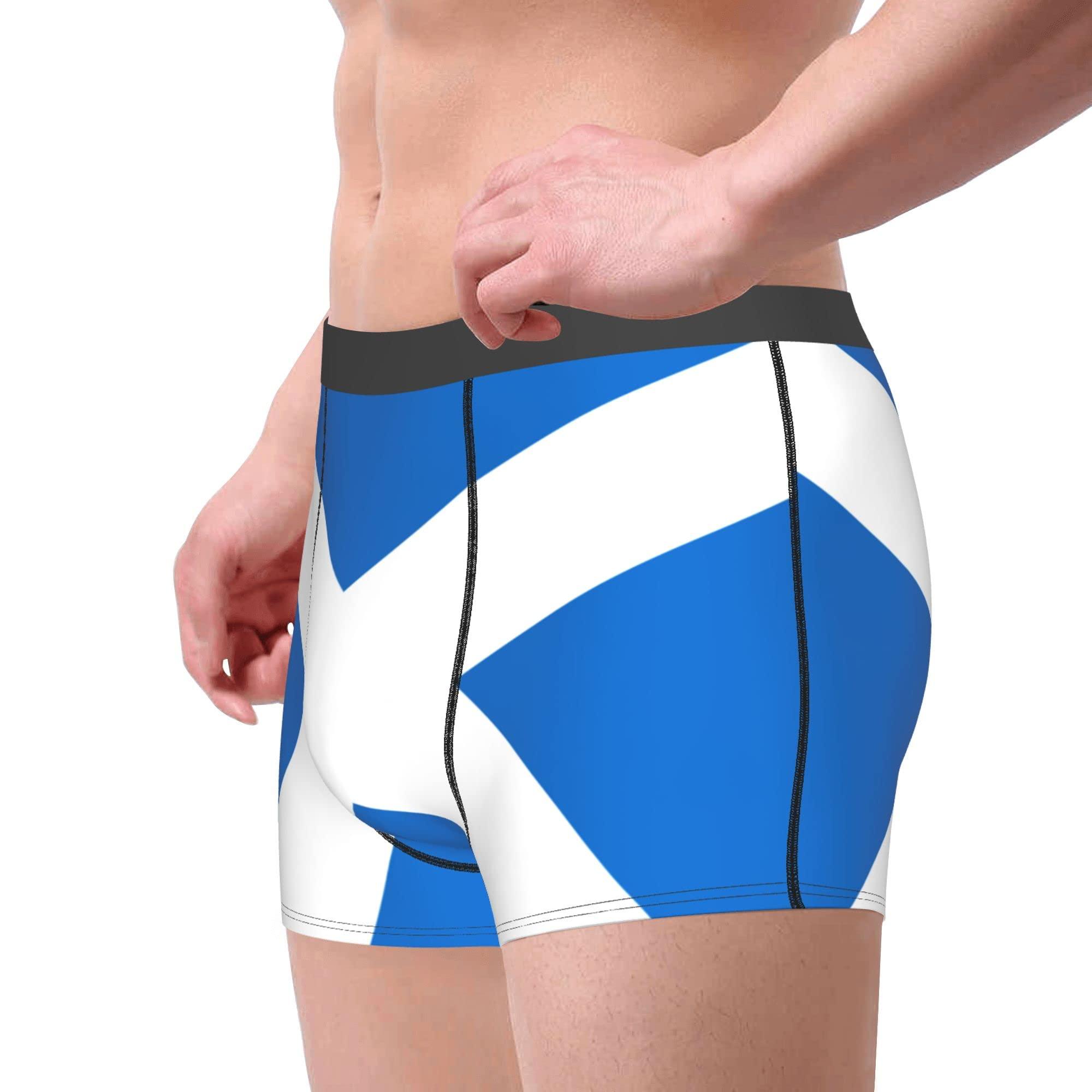 MOCSONE Scottish flag Mens Boxer Briefs Underwear Breathable Stretch Boxer Trunk with Pouch for Men, Youth