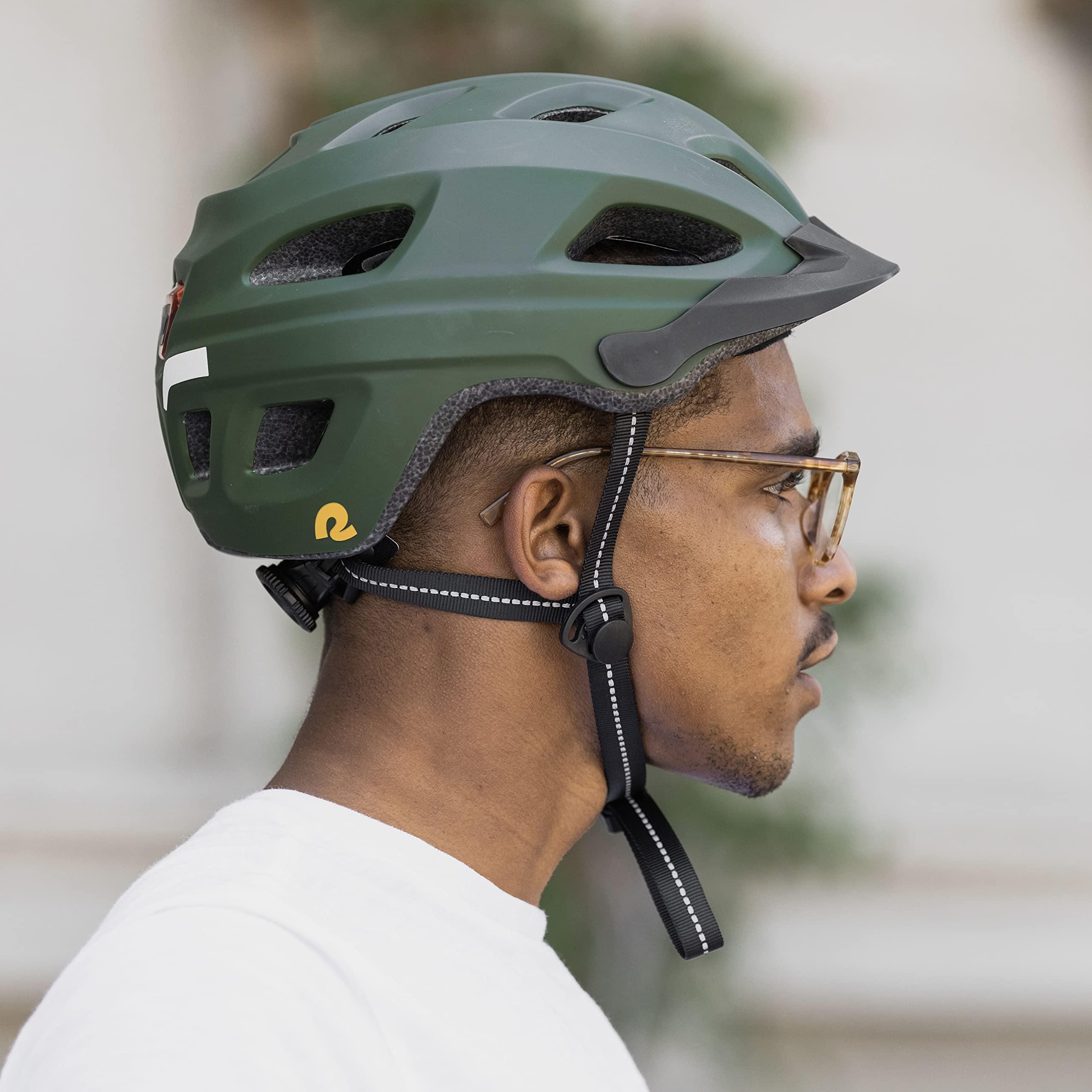 Retrospec Retrospec Lennon Bike Helmet with LED Safety Light Adjustable Dial & Removable Visor - Adjustable Bicycle Helmet for Adult Men & Women