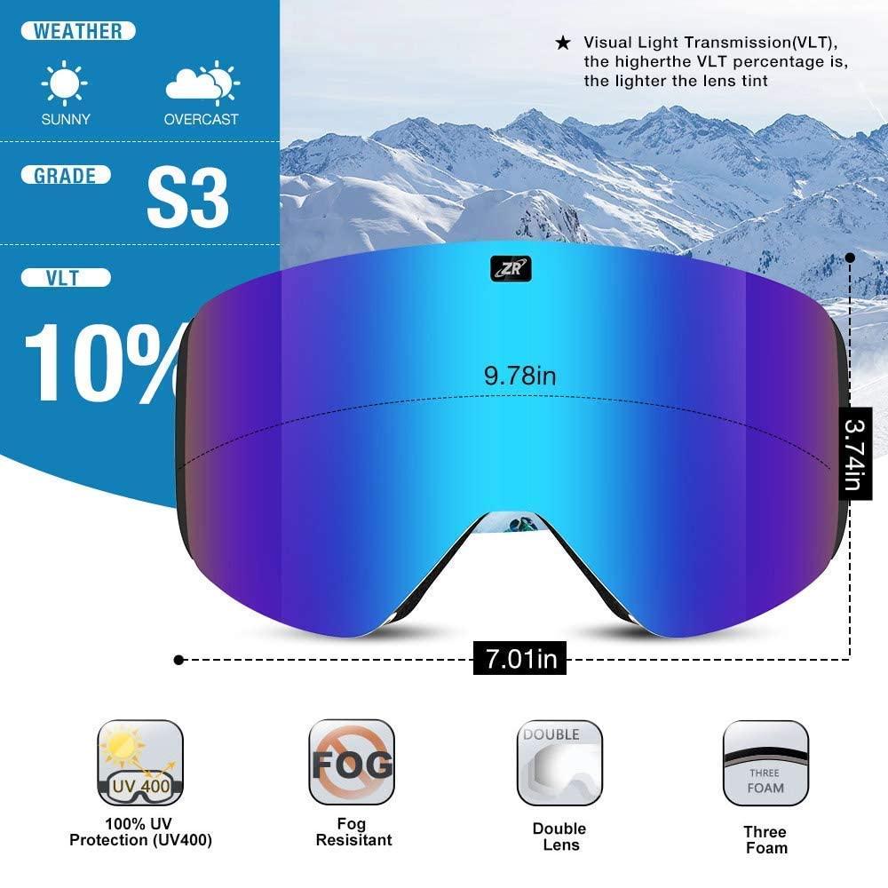 ZIONOR ZIONOR Ski Goggles with X 11 Magnetic Ski Goggles