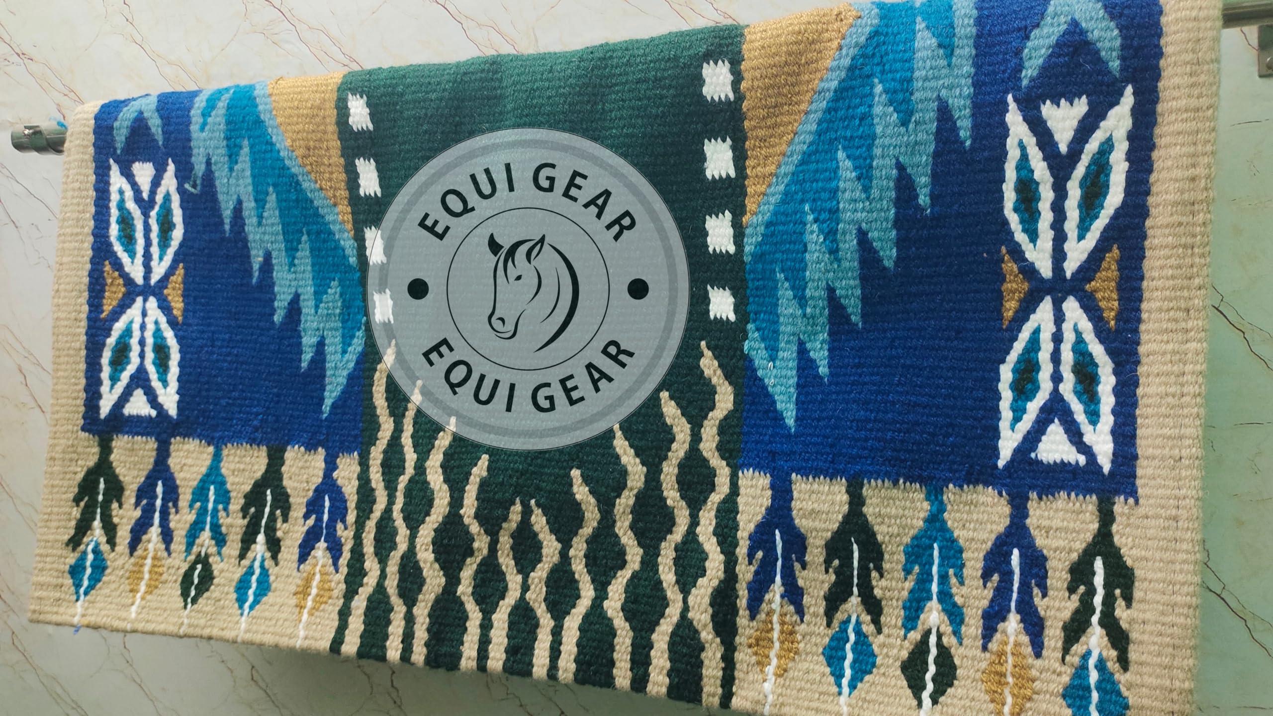 EQUIEMPRESS EQUIEMPRESS Western Ranch Saddle pad/New Zealand Wool Horse Western Saddle Blanket Top Wool Pad Sensor Flex (Customization Available) A568 (34" x 34")