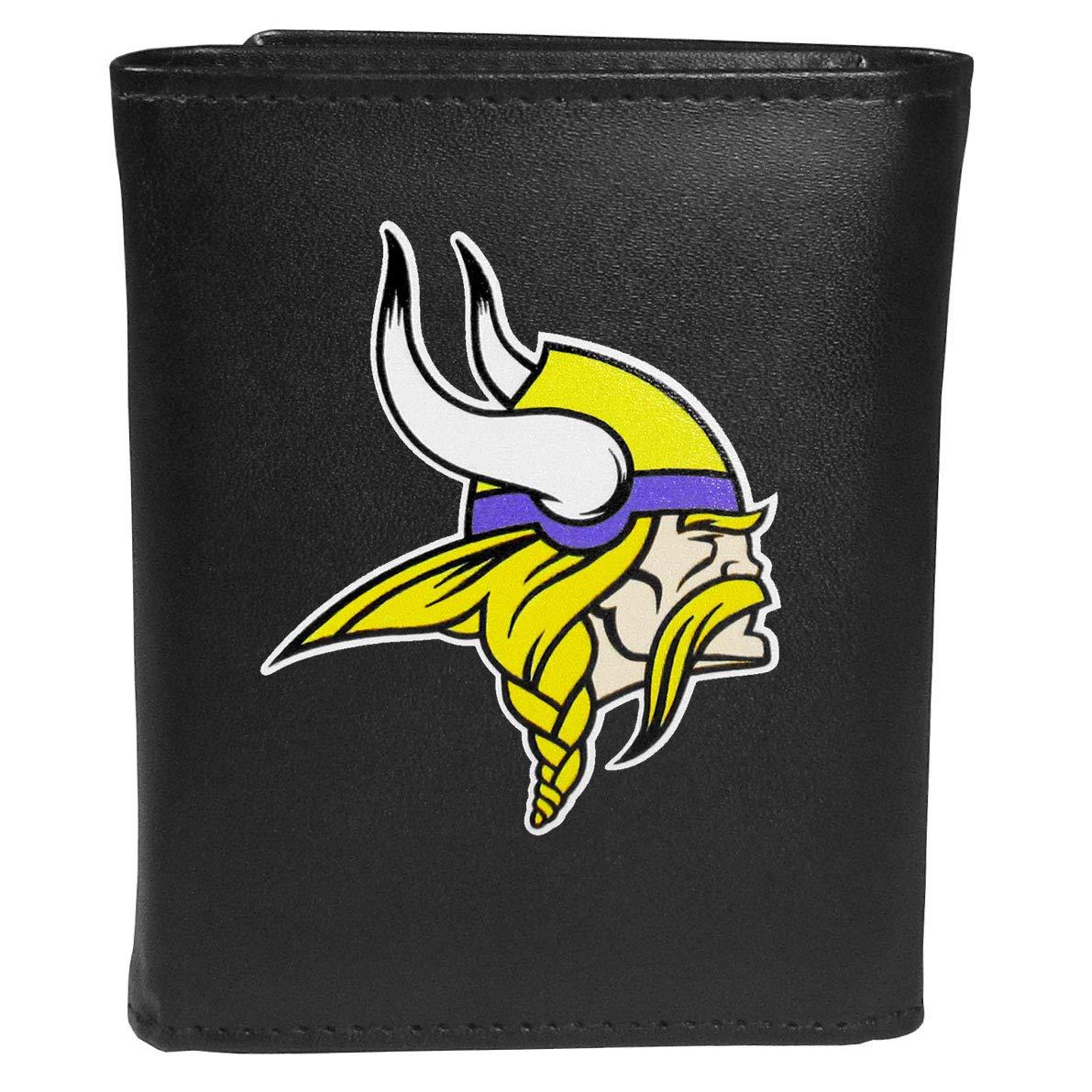 Siskiyou Siskiyou Sports NFL Minnesota Vikings Mens Leather Tri-fold Wallet & Valet Key Chain, Black, One Size