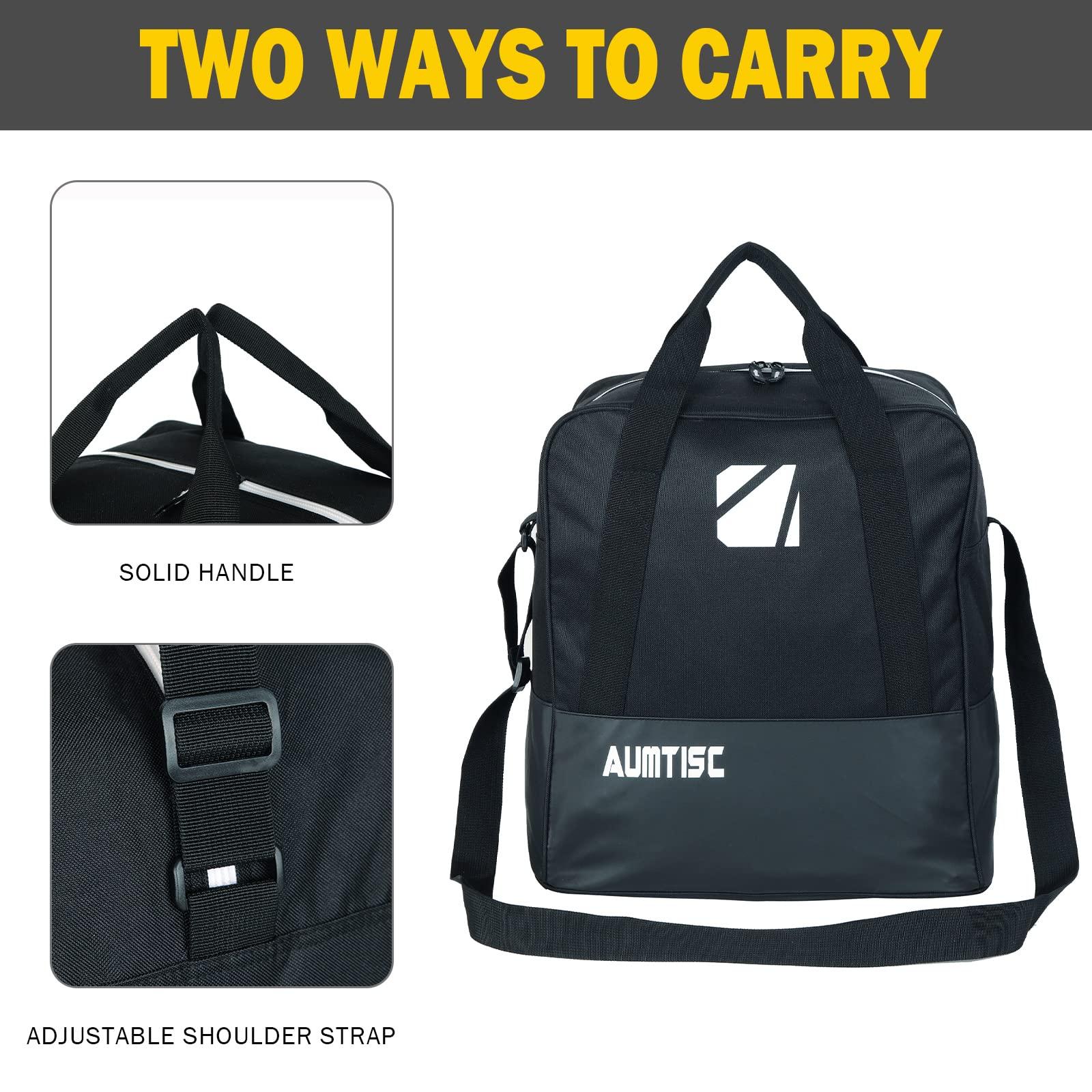 AUMTISC AUMTISC Ski Bags Padded 2 Piece Ski and Boot Bag Combo for Air Travel Flying Ski Boots Size 13 Adjustable Length Skis Bag Up to 200cm (White)