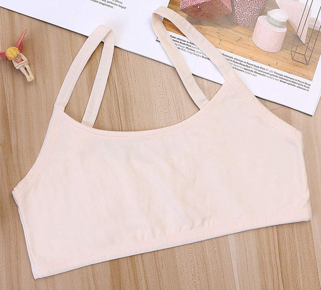 FOFJR Age 8-16 Teen Girls First Training Bras Padded Bralette Set 4 Pack (Style 2)