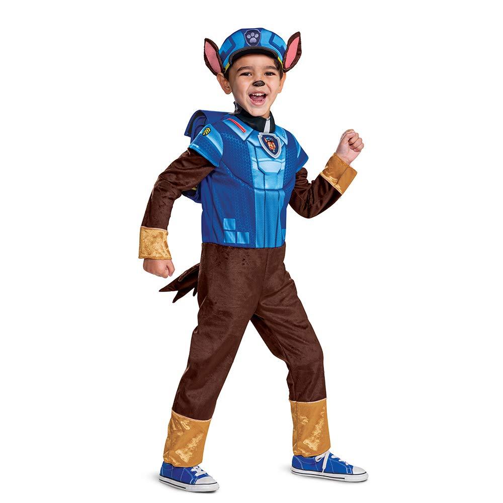Disguise Chase Costume for Boys, Deluxe Paw Patrol Movie Character Outfit with Badge, Toddler Size Medium (3T-4T)
