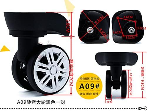 GH8 GH8 A Pair/Set Mute Connected Wheels for Replacement Luggage Wheels Wear Silent Draw bar Box DIY A09# L Size Black (ZJ)