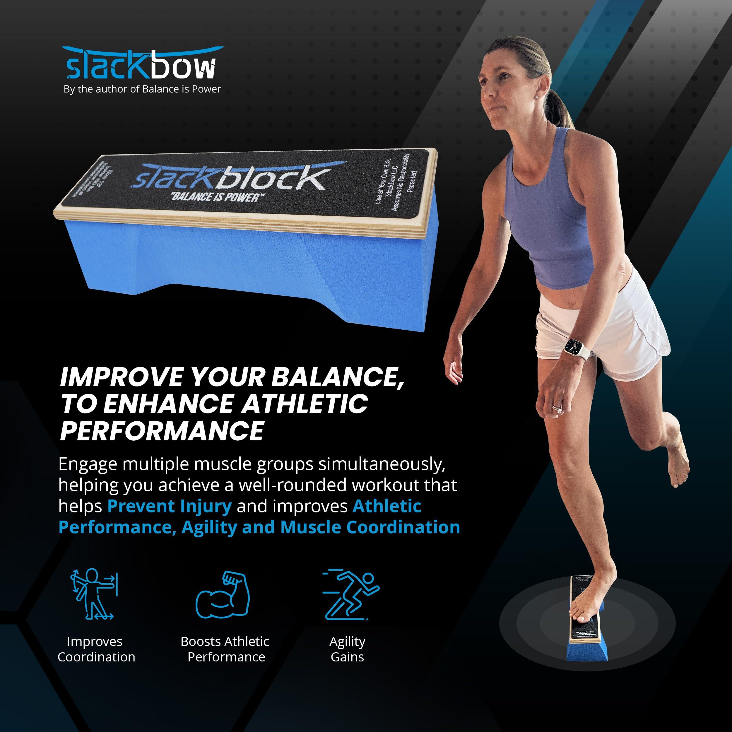 SlackBow SlackBow SlackBlock Athletic Balance Trainer Improve Balance, Stability, and Athletic Performance Condition Your Body and Prevent Injury - Compact and Portable 13