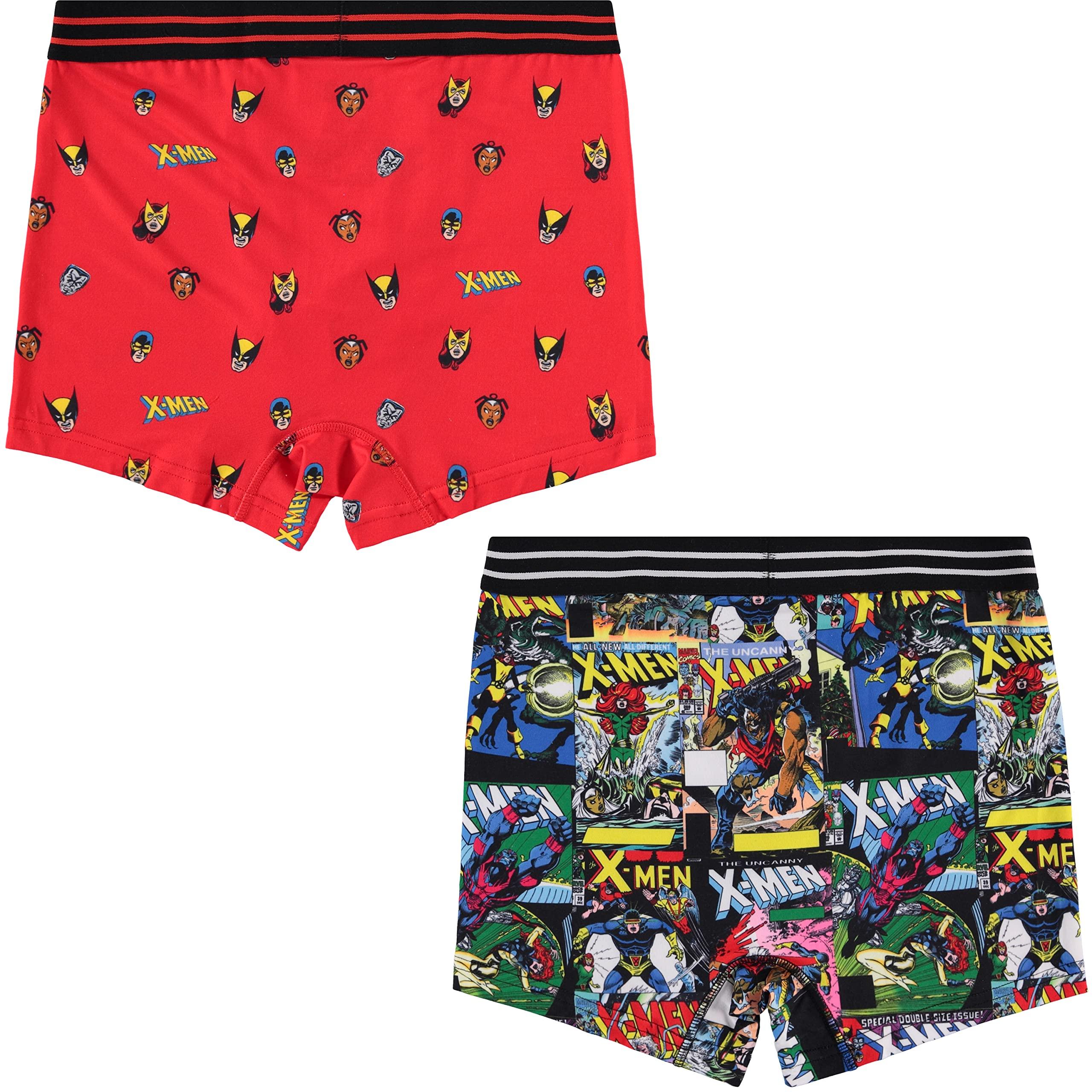 Marvel Marvel Mens Comics Boxer Briefs - X-Men Wolverine Mens Underwear - 2 Pack Boxer Briefs (Multicolor, Medium)