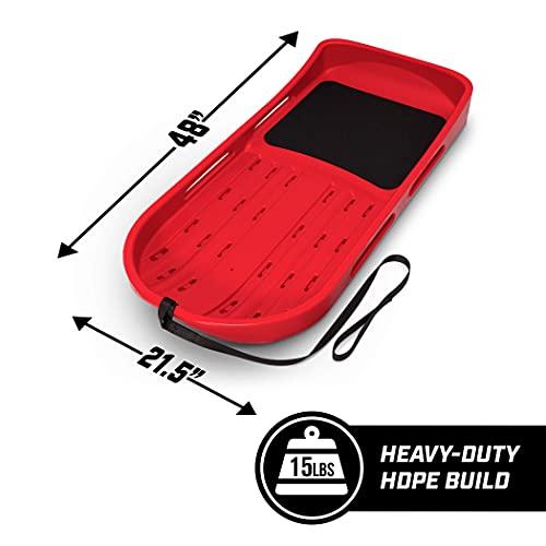 GoSports GoSports 2 Person Premium Snow Sled with Double Walled Construction, Pull Strap and Padded Seat - Choose Between Red and Blue