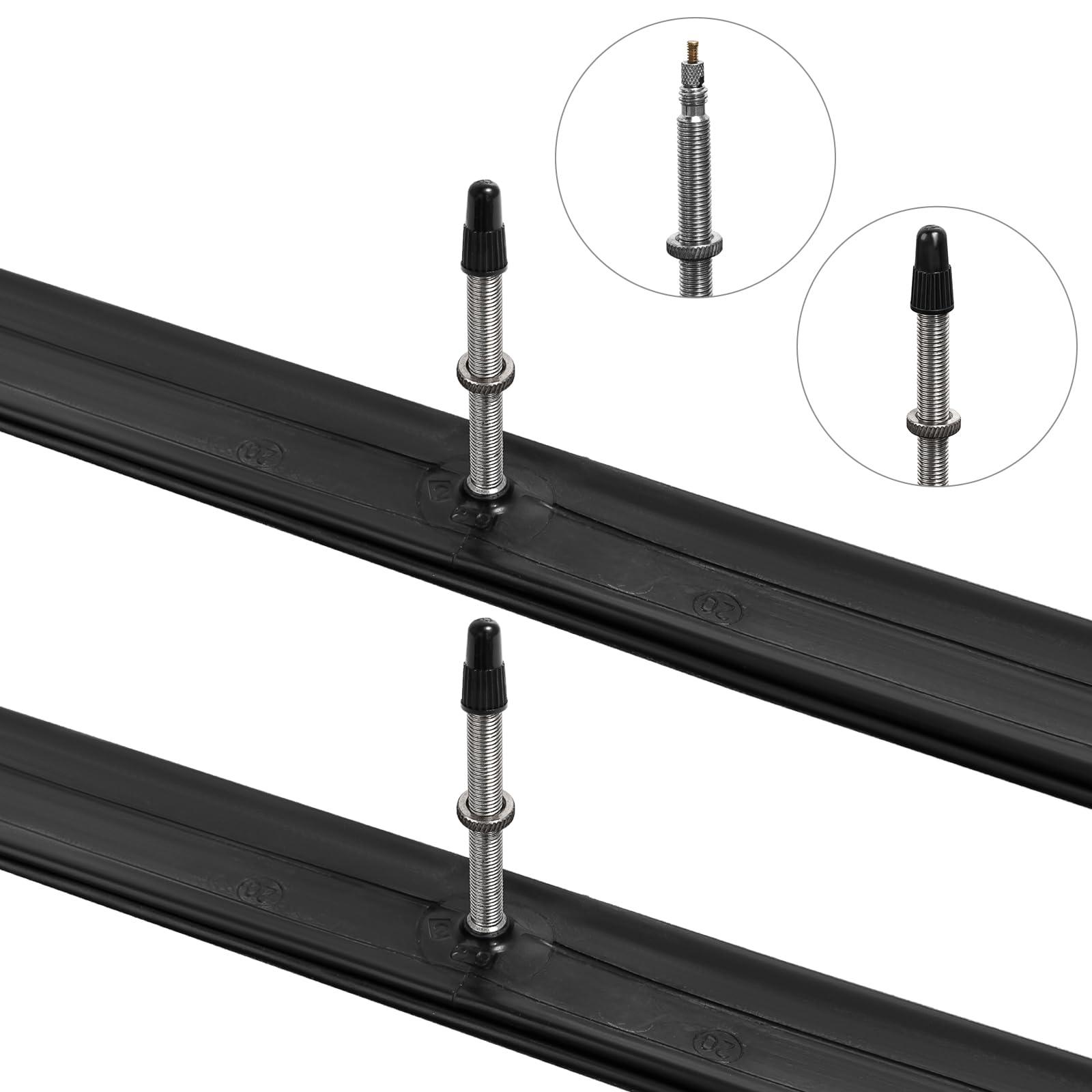 YunSCM 700C Heavy Duty Bike Tubes 700x25C/26C/28C/32C FV60 Presta Valve (25/34-622) 700C Bicycle Inner Tubes Compatible with 700x25C 700x26C 700x27C 700x28C 700x30C 700x32C 700x34C Bike Tire Tubes 2-PCS