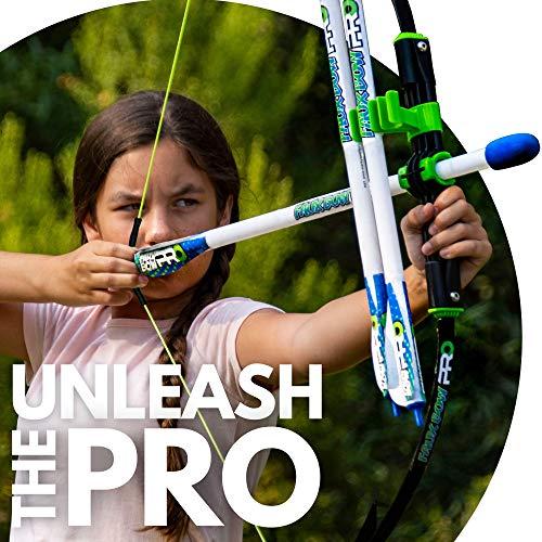 FAUX BOW Original FAUX BOW Pro Longbow– Patented Bow and Arrow Impact Archery Set - Shoots Over 200 Feet – Best Outdoor Toy - Youth Safe Archery Anywhere - Fun Backyard Target Practice