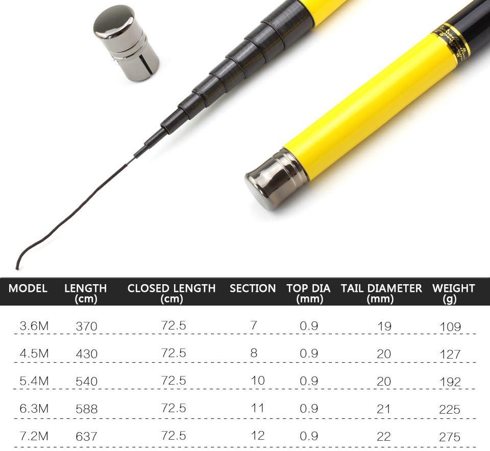 KTGCOZS KTGCOZS Ultra Light Fishing Pole Carbon Fiber Telescopic Fishing Rod 3.6M-7.2M (7.2m)