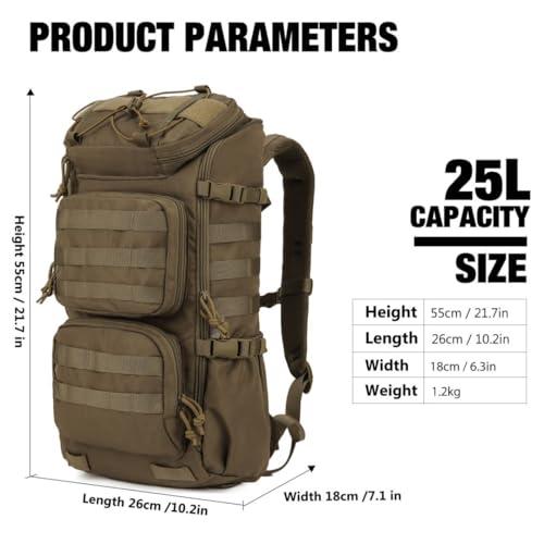 Mardingtop Mardingtop Tactical Backpacks Molle Hiking daypacks for Motorcycle Camping Hiking Military Traveling,25L Backpack