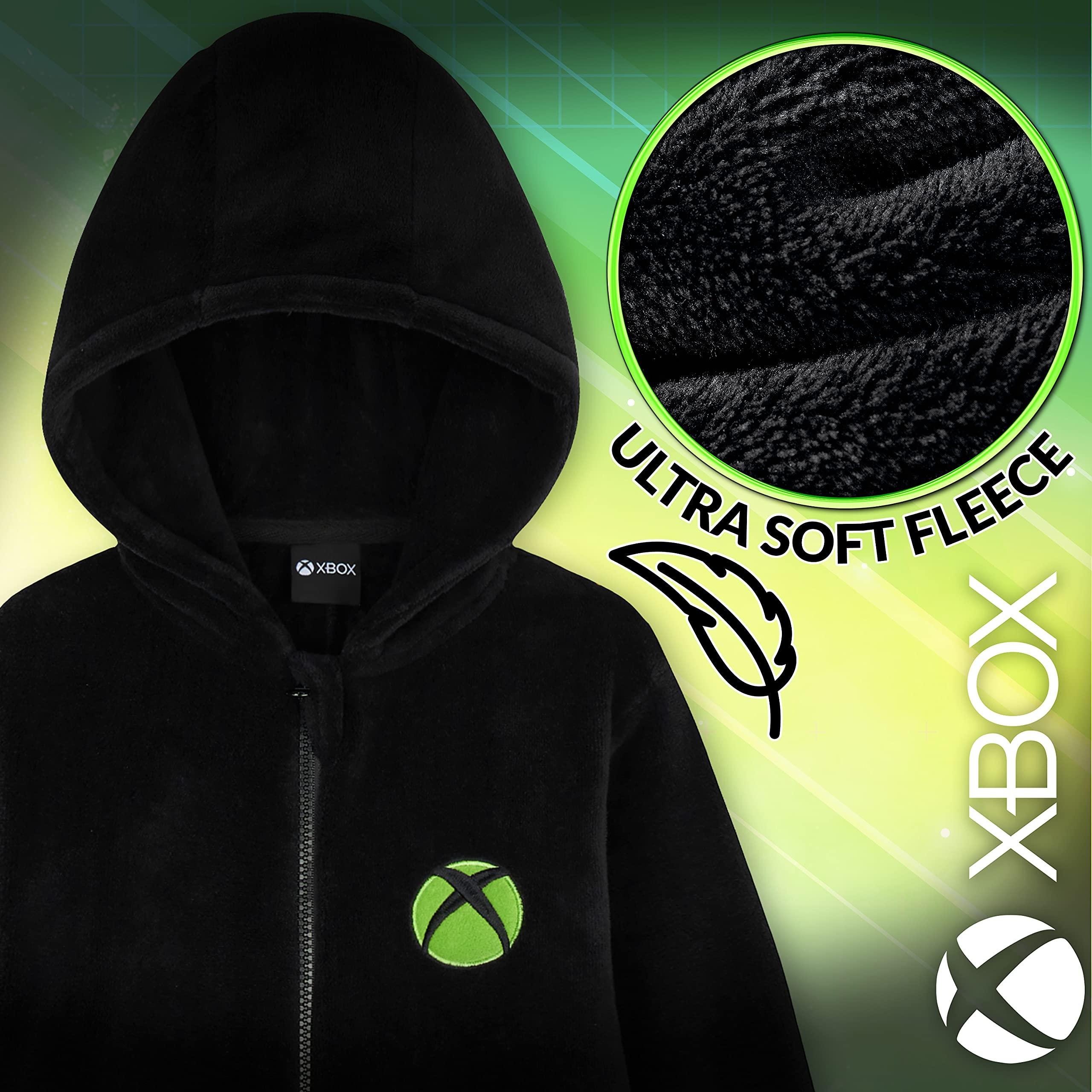 Xbox Xbox Onesies For Boys, Kids Fluffy Pyjamas, Gaming Merchandise, Gamer Gifts (Black, 9-10 Years)