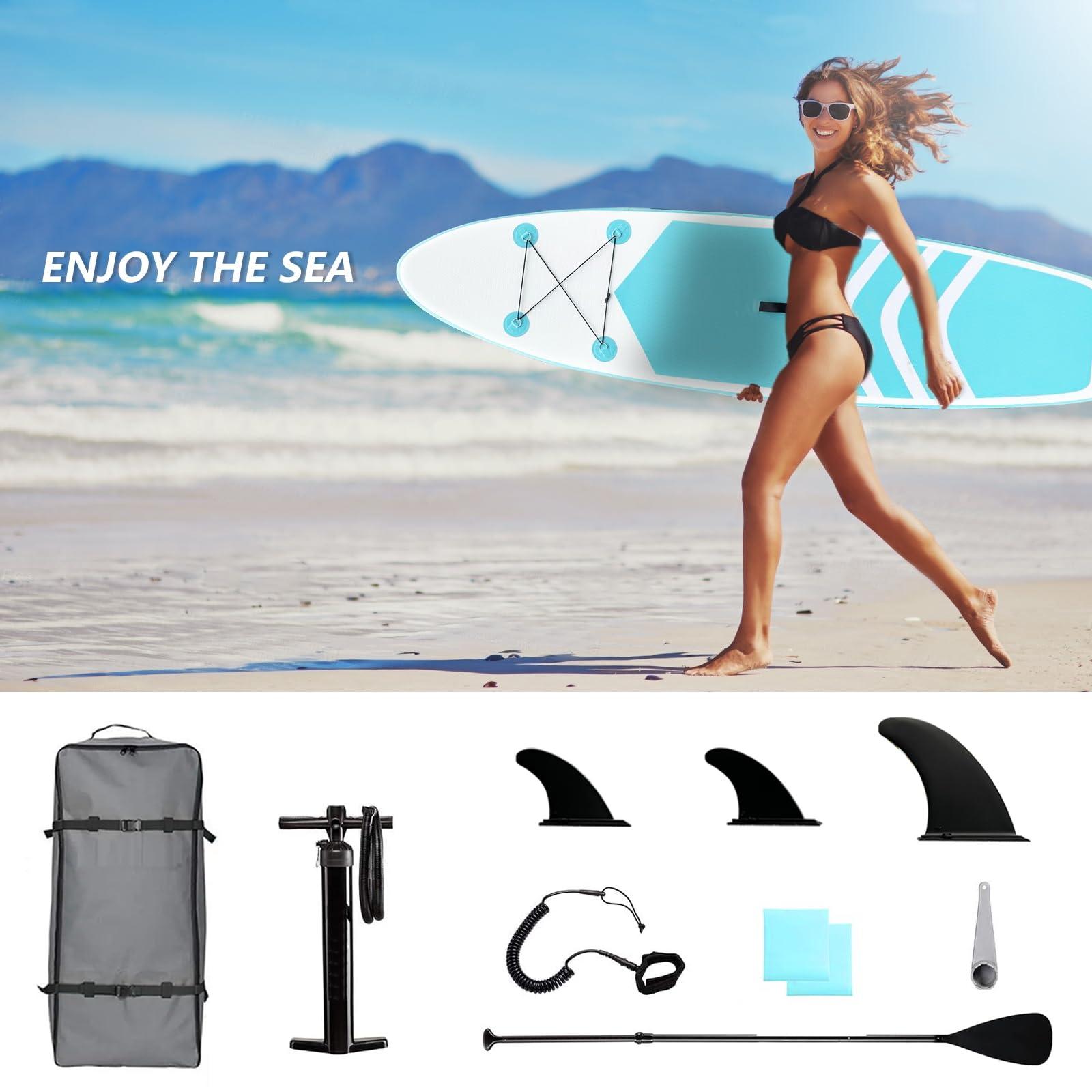 Hmtaolife Hmtaolife Inflatable Stand Up Paddle Board, Inflatable Paddle Board with SUP Paddle Board Accessories, Non-Slip Comfort Deck for Youth and Adults