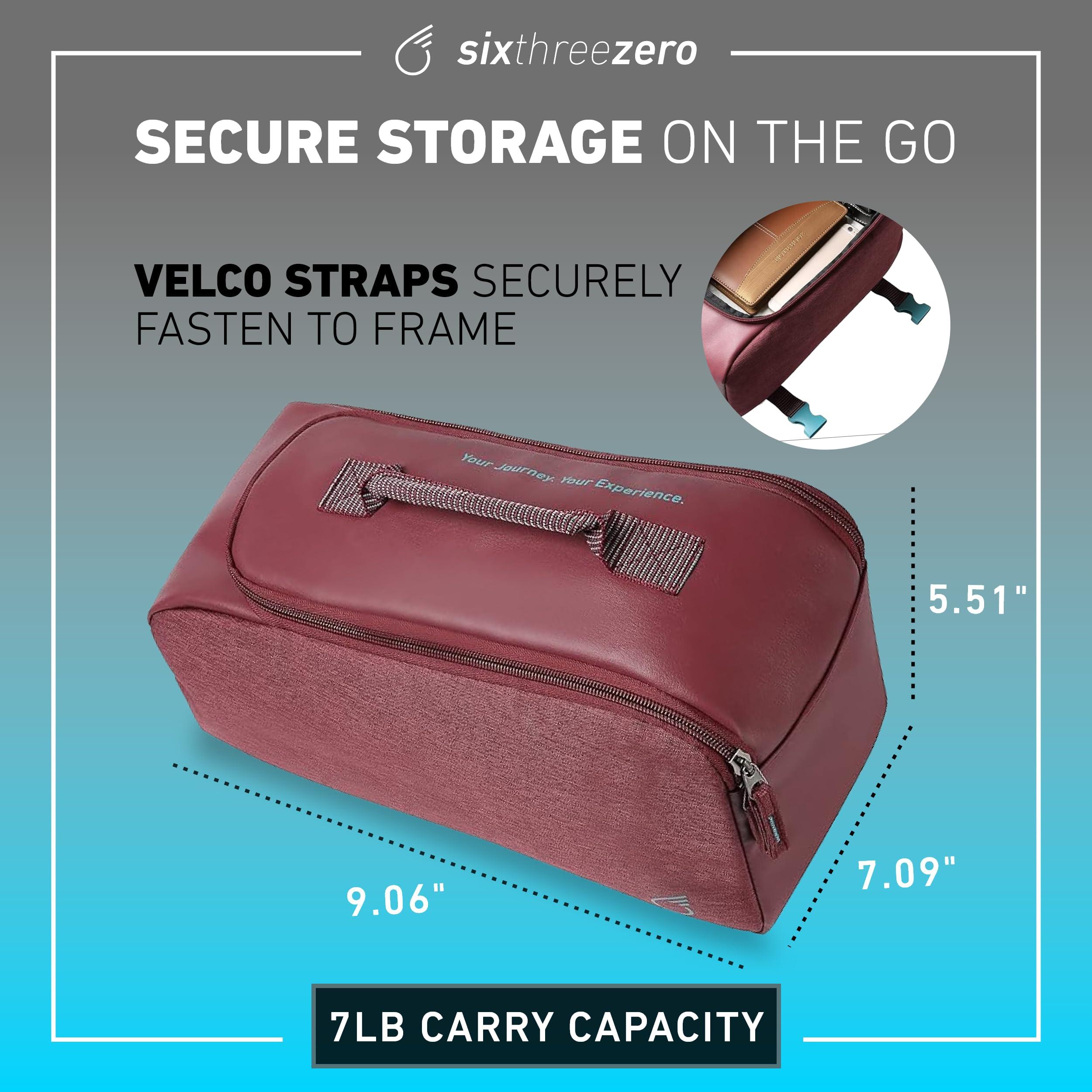 sixthreezero sixthreezero Bike Bag for Rear Rack, Waterproof Universal Bicycle Pannier for Storage, Cargo Trunk with Carry Handle, Burgundy w/Teal